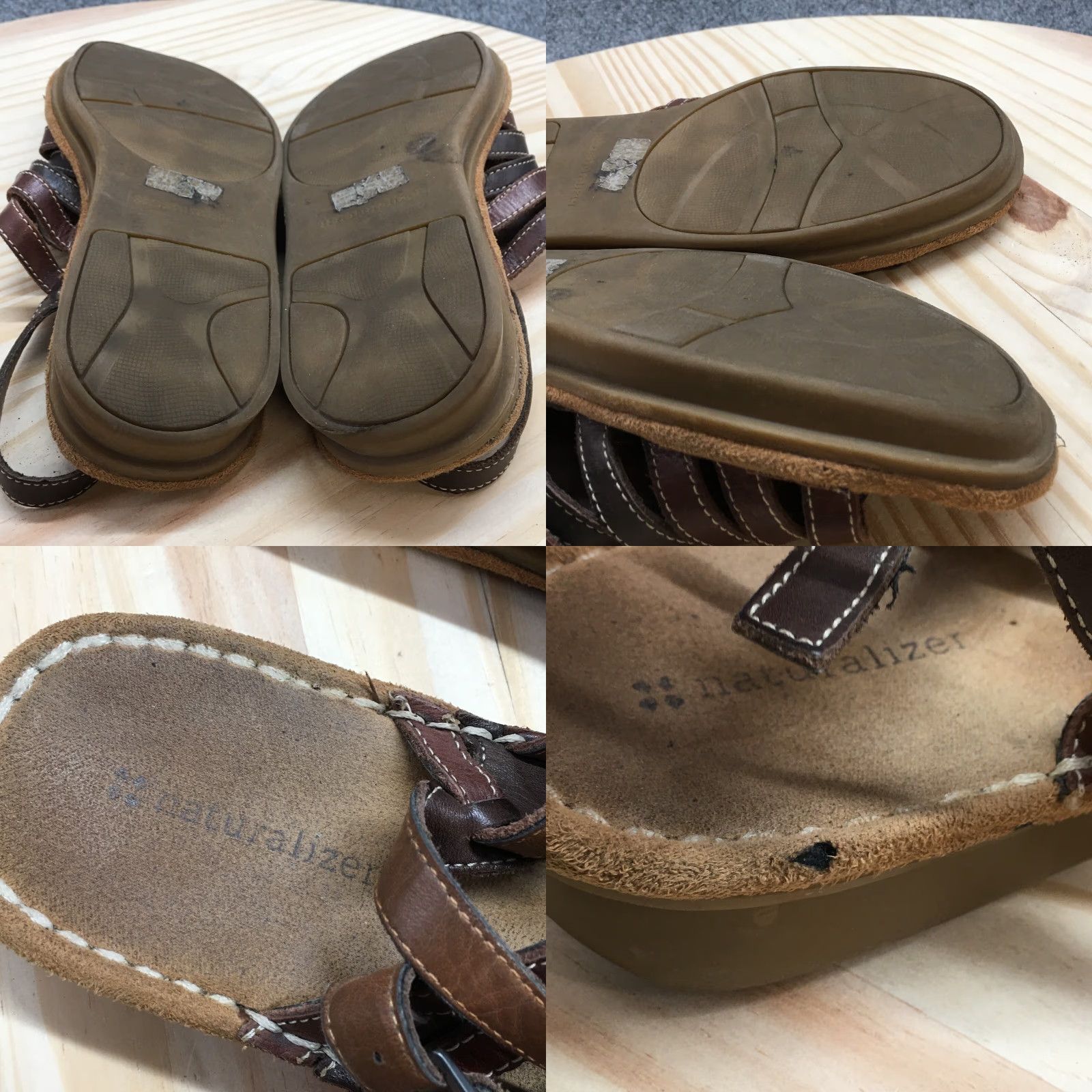 Naturalizer Naturalizer Sandals Womens 10 M Travis Slingback Strappy Brown Leather Casual Shoes Size US 10 / IT 40 - 9 Thumbnail