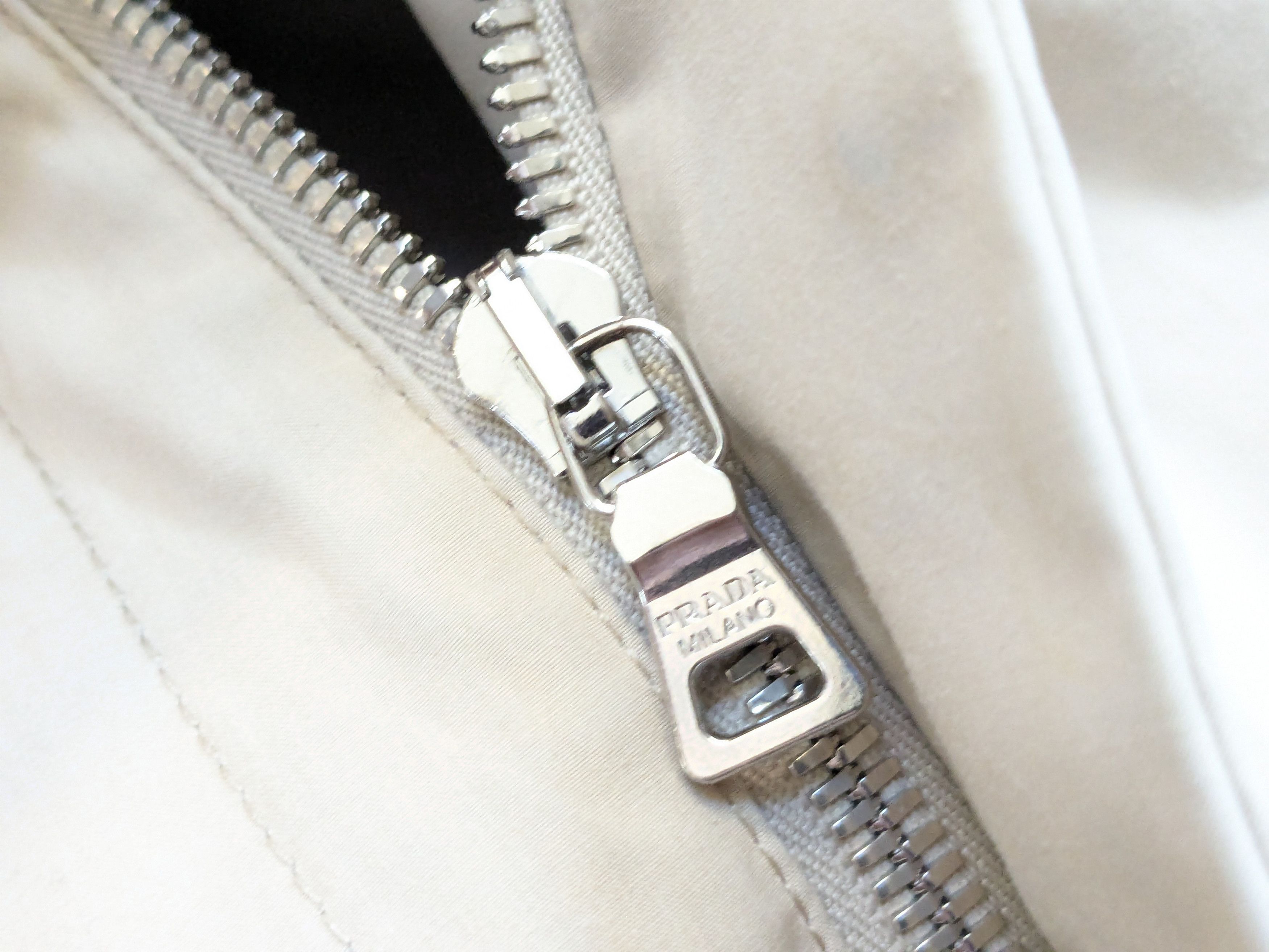 Prada Prada Jacket Beige Medium Cotton Bomber Zip Up Coat Size US M / EU 48-50 / 2 - 10 Thumbnail
