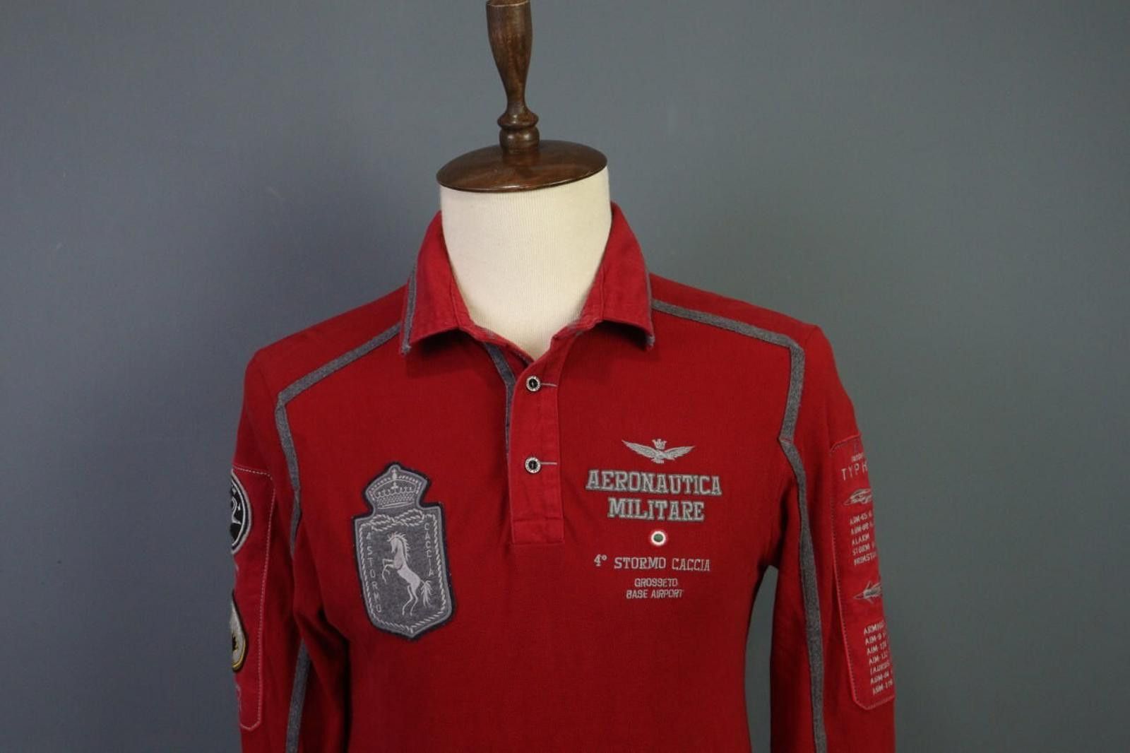 Aeronautica Militare Aeronautica Militare Red Cotton Popover Polo Shirt Size M Size US M / EU 48-50 / 2 - 2 Thumbnail