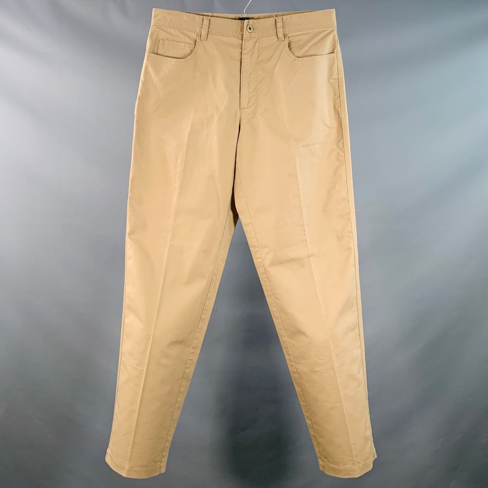 JW Anderson JW ANDERSON Tan Cotton Tapered Flat Front Zip Fly Casual Size US 40 / EU 56 - 1 Thumbnail