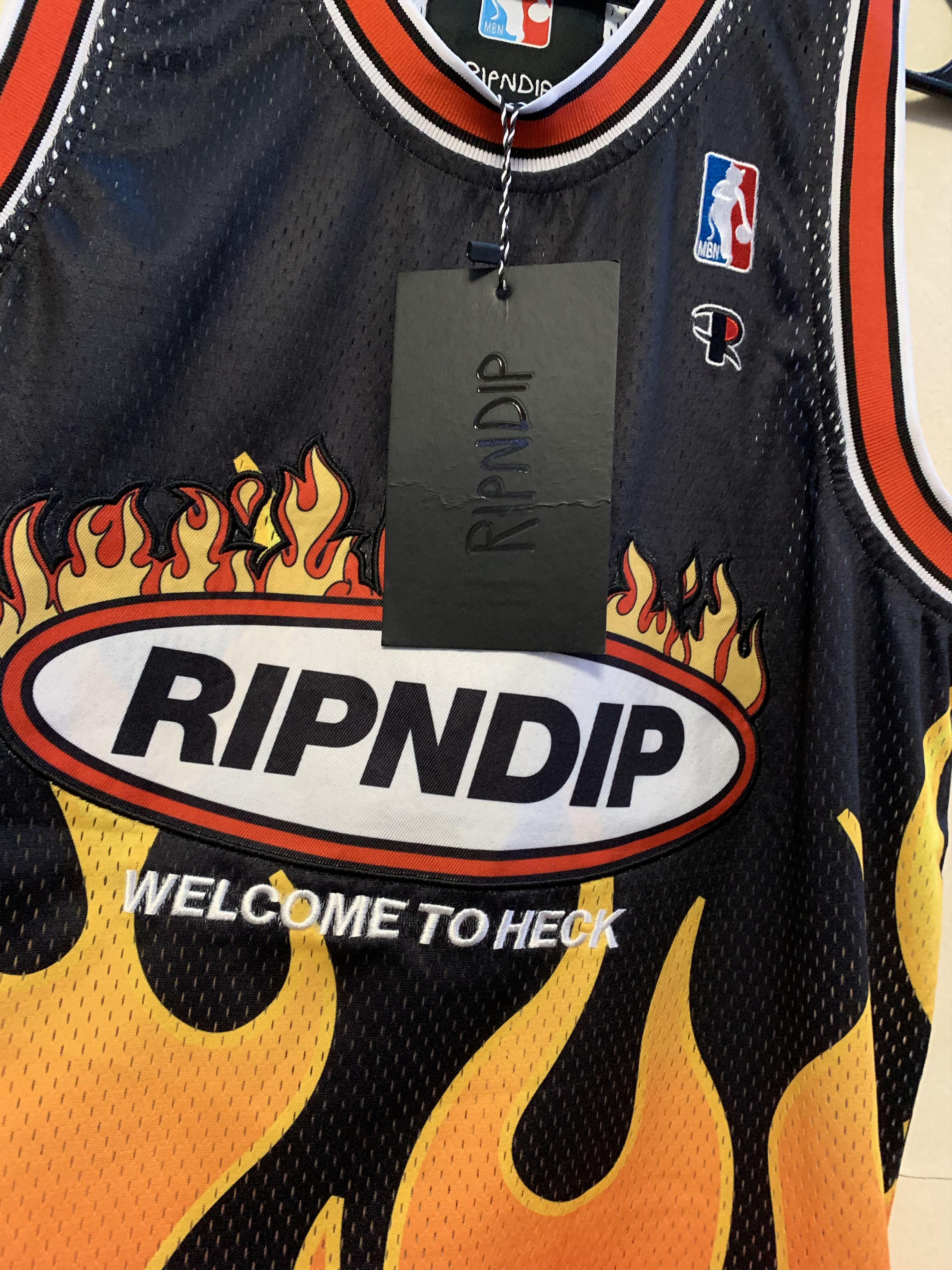 RIPNDIP RIPNDIP Flames Jersey ⊛ BLACK/RED/ORANGE ⊛ Brand New Size US S / EU 44-46 / 1 - 2 Thumbnail