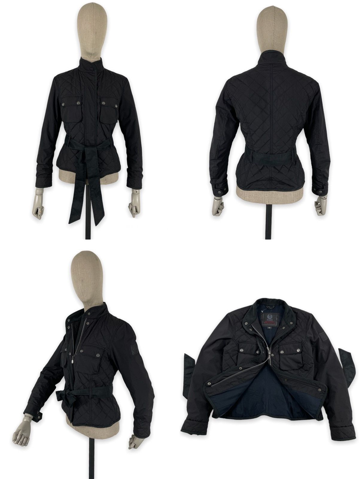 Belstaff Women’s Motorcycle England Silver Label Nylon Belted Jacket Bomber Size S / US 4 / IT 40 - 1 Thumbnail