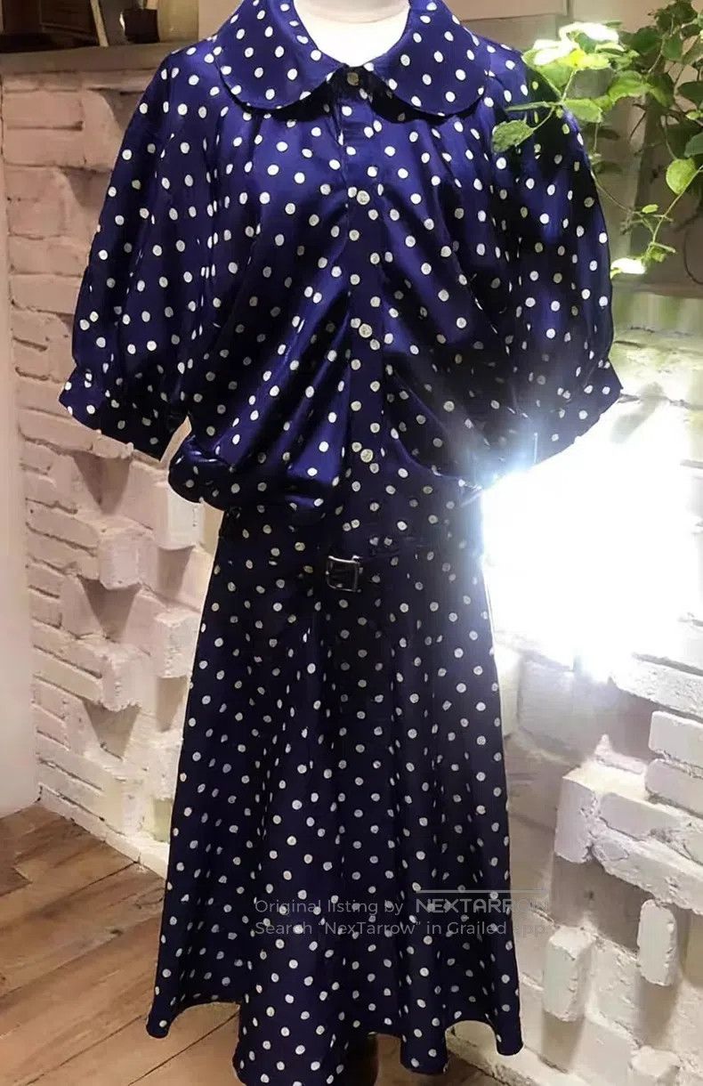 Junya Watanabe JUNYA WATANABE Blue and White Polka Dot Set Size S / US 4 / IT 40 - 1 Thumbnail