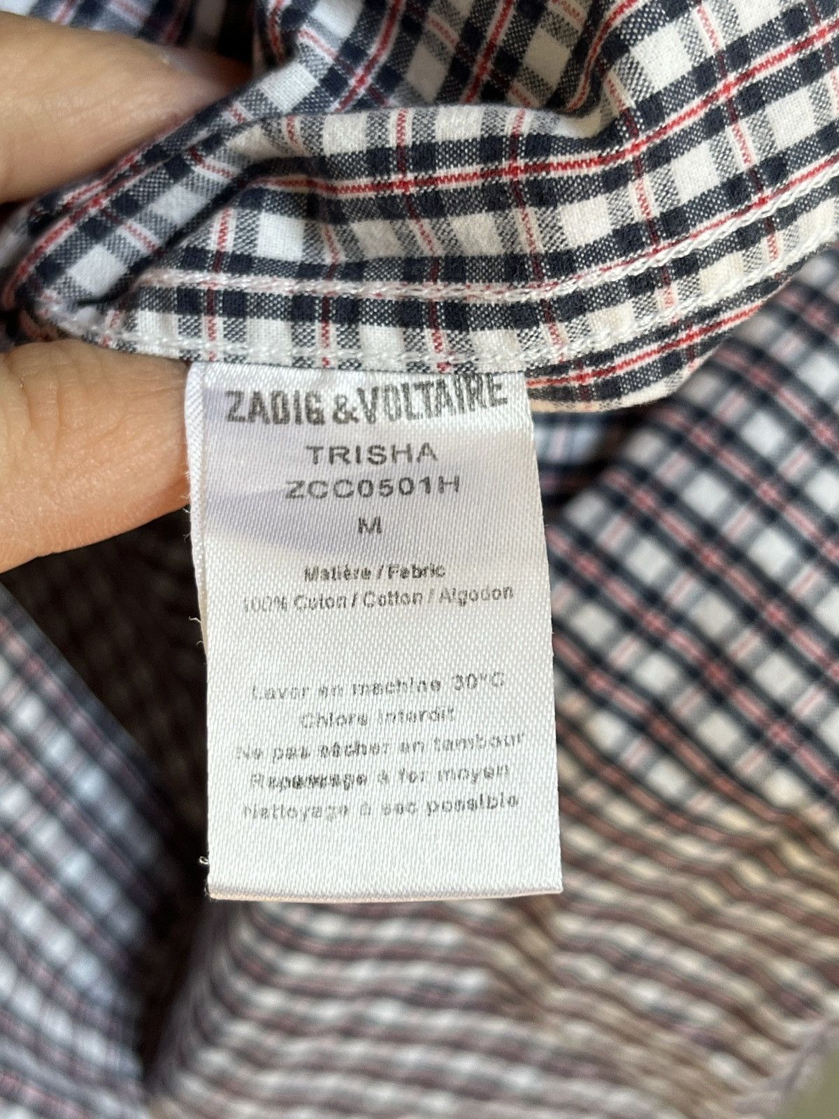 Zadig & Voltaire Zadig & Voltaire Check Plaid Oversized Shirt Size US M / EU 48-50 / 2 - 8 Thumbnail