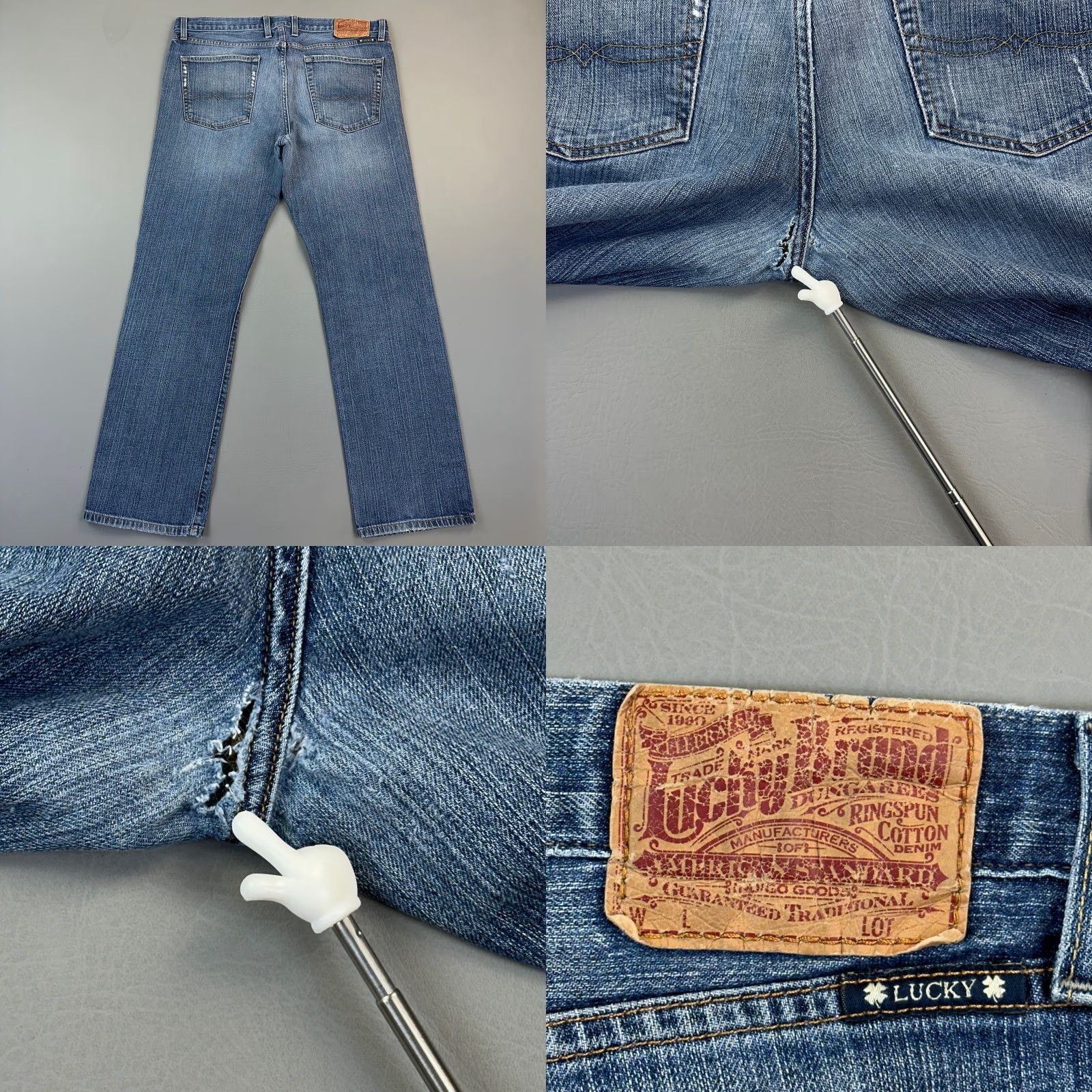 Lucky Brand Lucky Brand 221 Jeans Mens 36x31 Denim Button Fly Straight 5-Pocket Classic Casual Blue 36x31 Mens Denim Jeans Size US 36 / EU 52 - 9 Thumbnail
