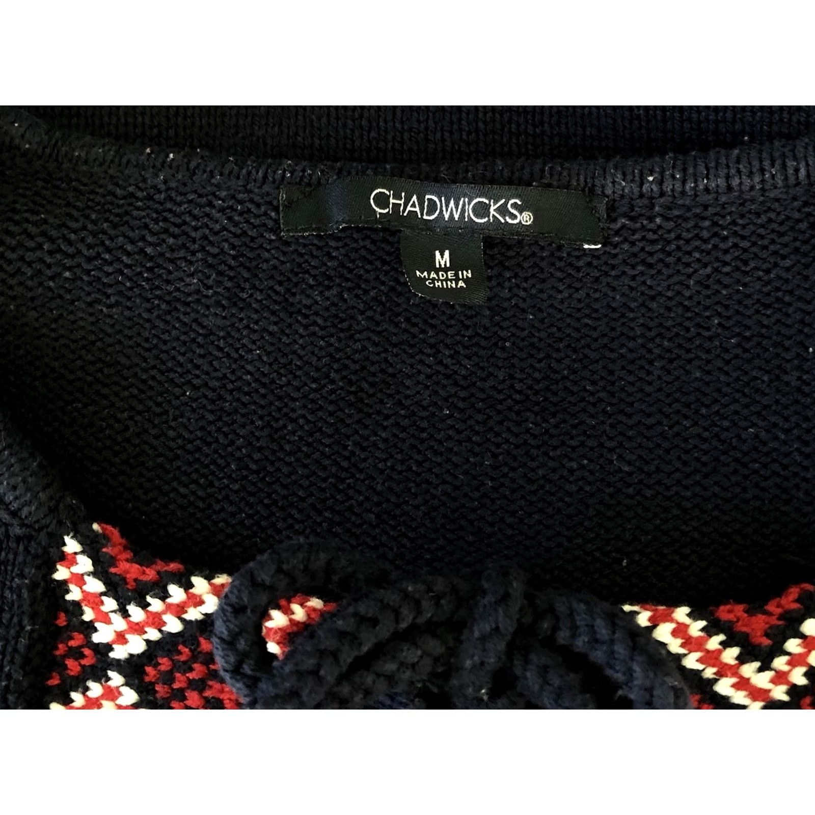 Vintage Vintage Chadwicks Aztec Knit Sweater M Women Long Sleeve Round Neck Cotton Blend Blue XS? Styled? Size M / US 6-8 / IT 42-44 - 4 Thumbnail