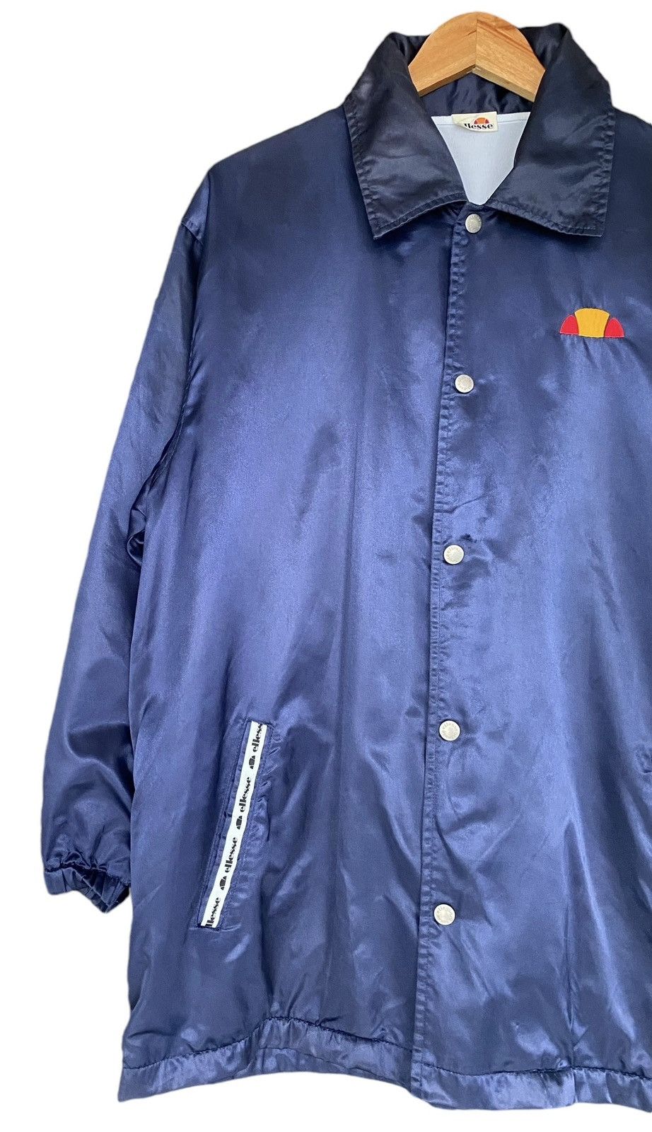 Ellesse × Vintage Vtg ELLESE 90s Polyster Button Jacket Size US L / EU 52-54 / 3 - 4 Thumbnail