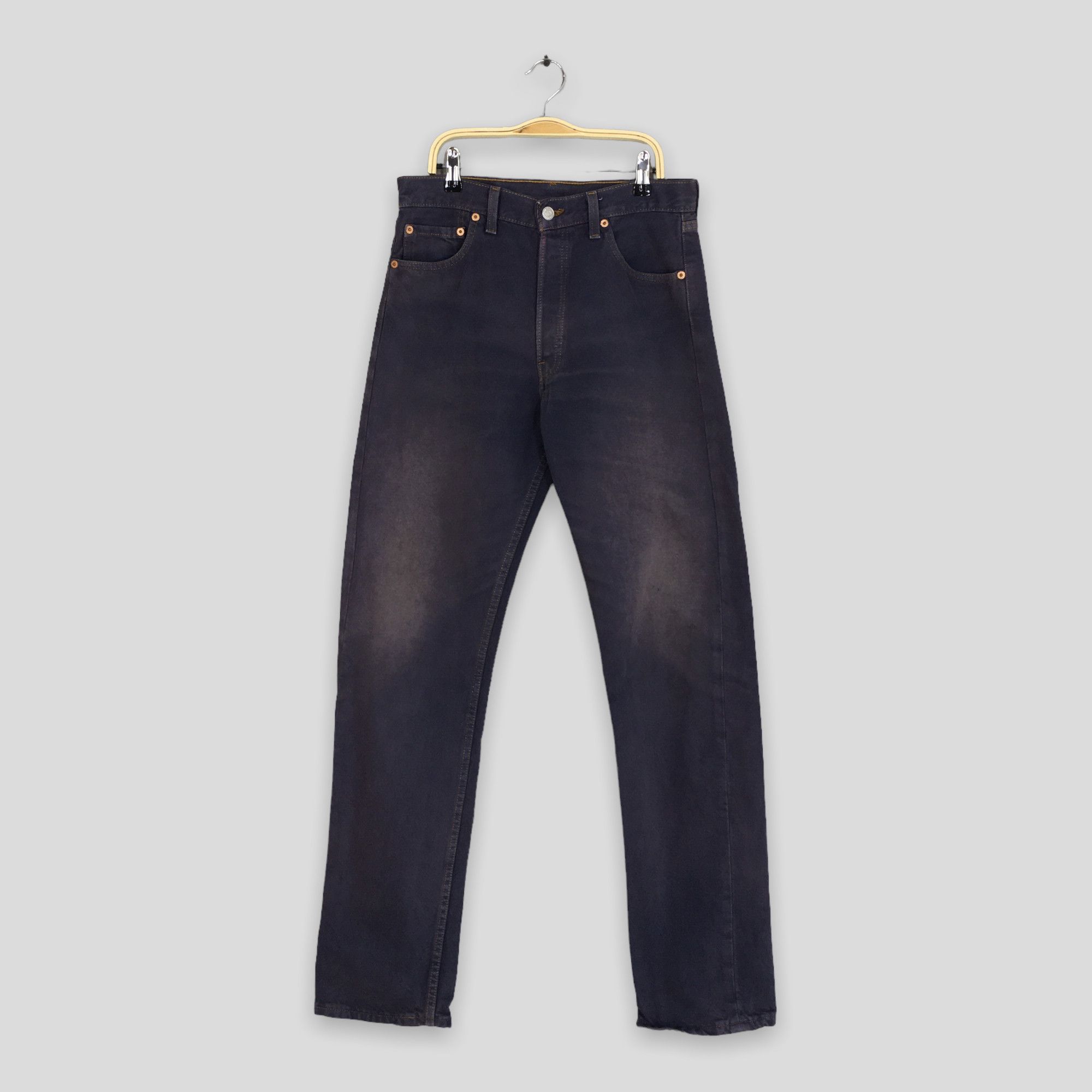 image of Size 28X32 Vintage 90's Levi's 501 Blue Overdyed Jeans, Men's