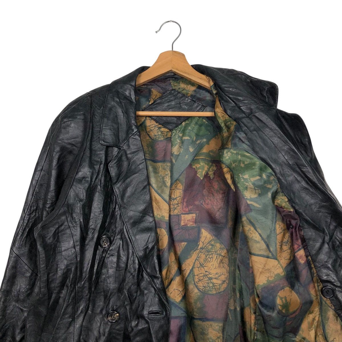 Japanese Brand Artisanal Crinkled Leather Trench Map Lining Issey Miyake Size US M / EU 48-50 / 2 - 13 Thumbnail