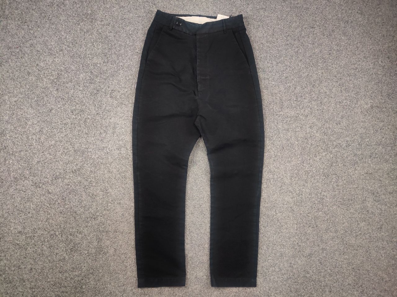 Rick Owens Rick Owens drop crotch Black Canvas Button up trousers Pants Size US 32 / EU 48 - 2 Thumbnail