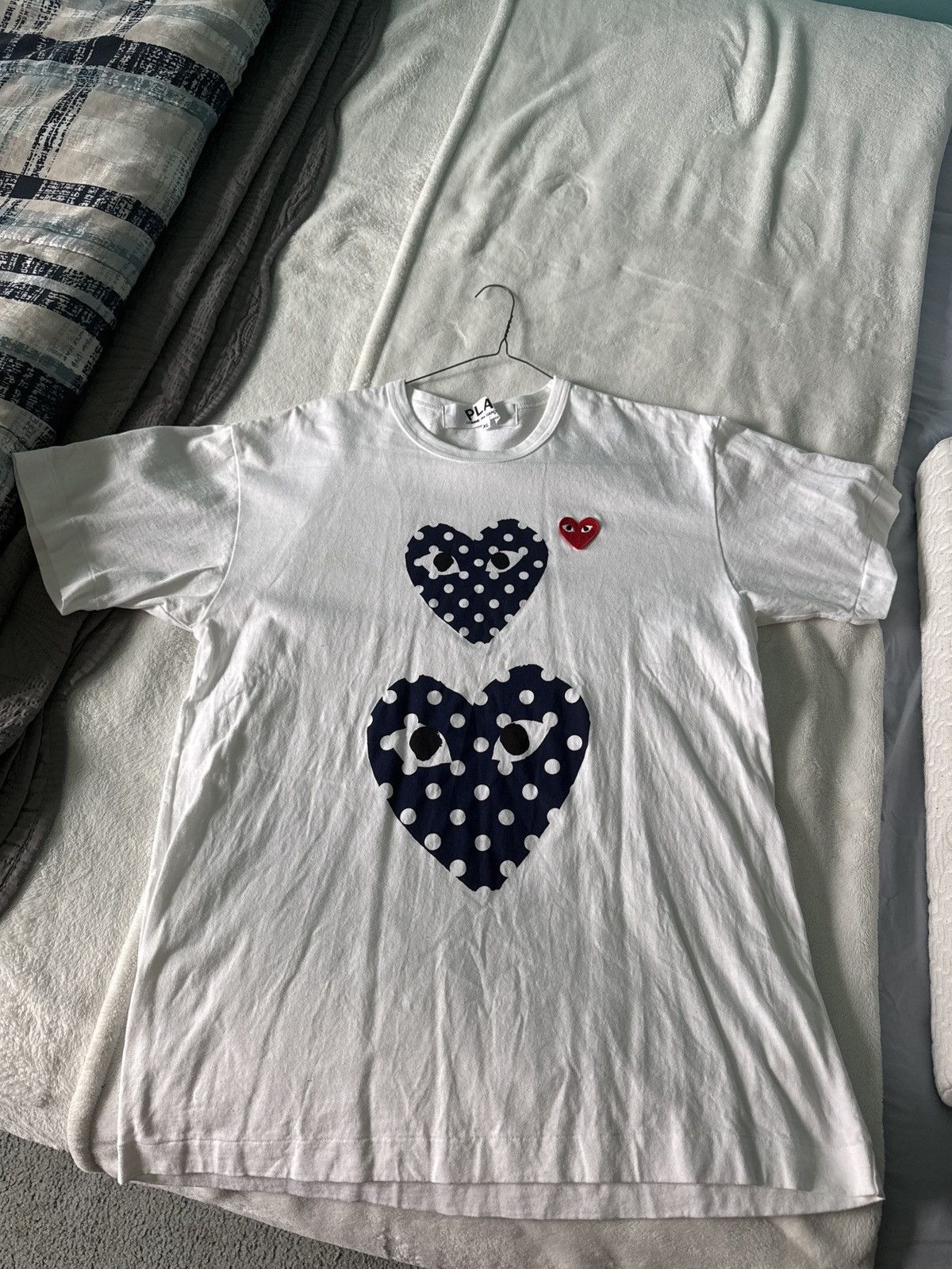 Comme des Garcons CDG Blue Heart Tee Size US XL / EU 56 / 4 - 1 Thumbnail