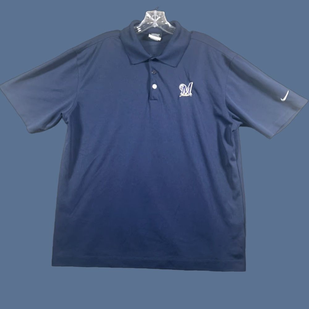 Nike Nike Golf Dri Fit Polo Shirt MLB Mens L Short Sleeve Blue Size US L / EU 52-54 / 3 - 1 Thumbnail