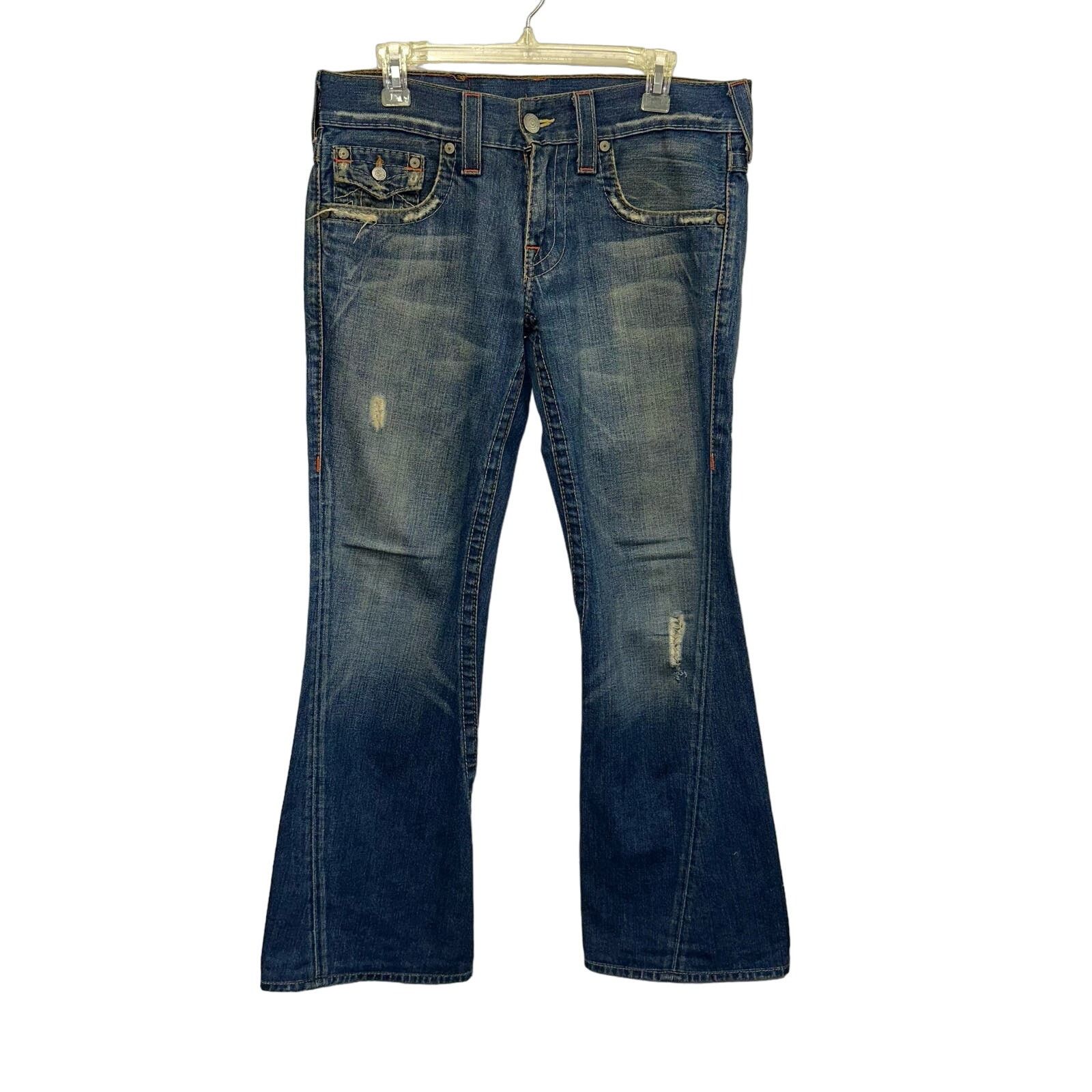 True Religion True Religion Joey Flared Denim Jeans Size 35" - 1 Thumbnail
