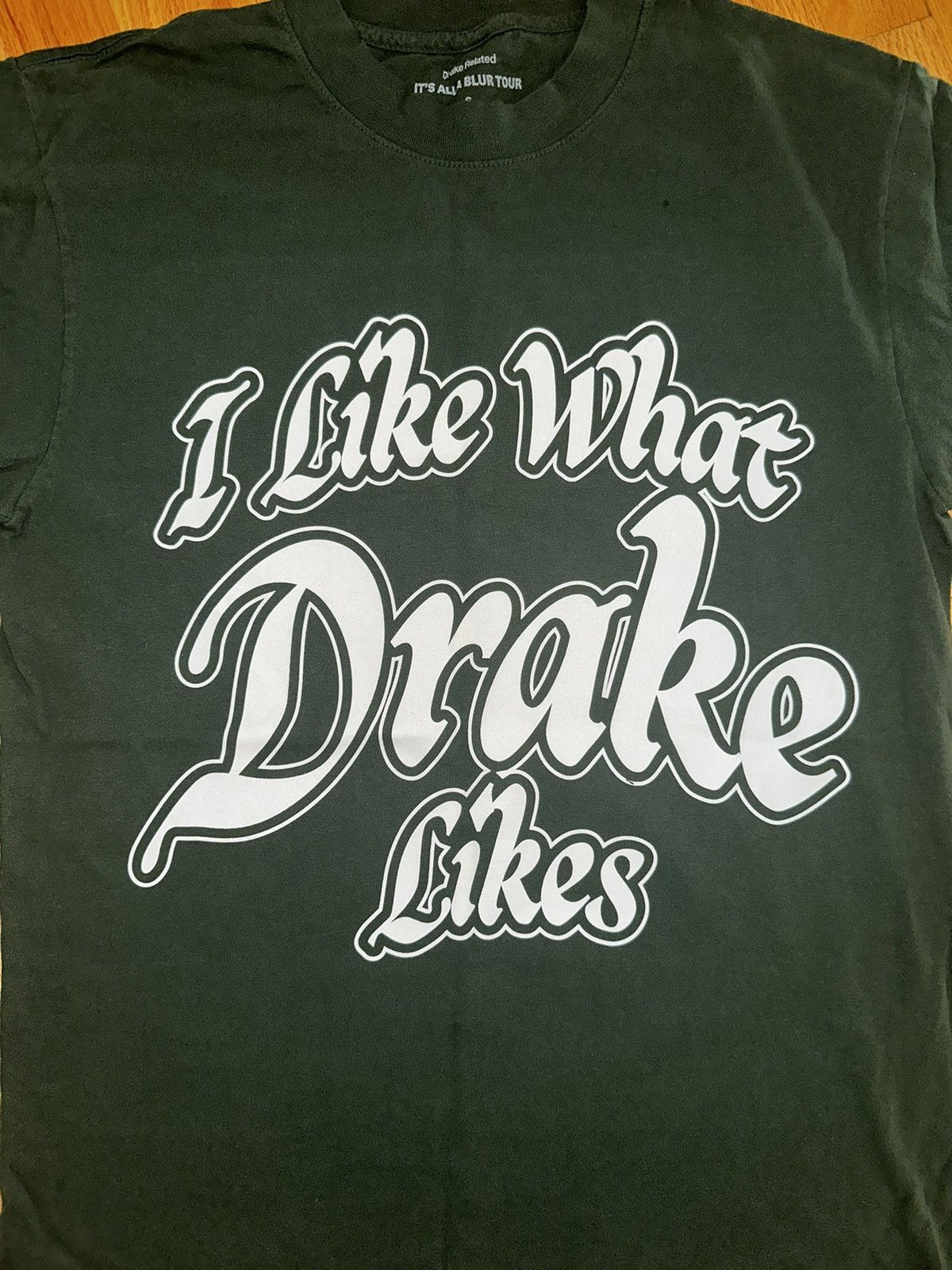 image of I Like What Drake Likes It’S All A Blur Tour Tee in Green, Men's (Size XL)