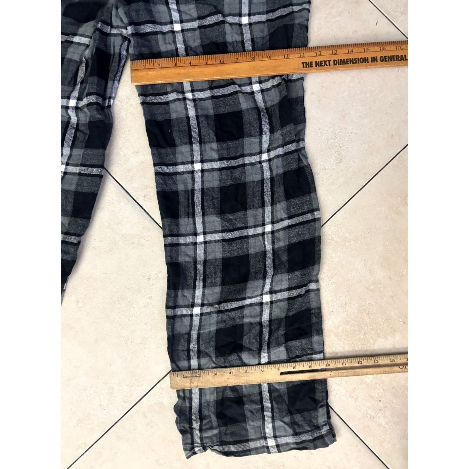 Psycho Bunny Psycho Bunny Pajama Pants Mens Large Black Plaid Lounge Bottoms Pockets 6370 Size US 33 - 8 Thumbnail