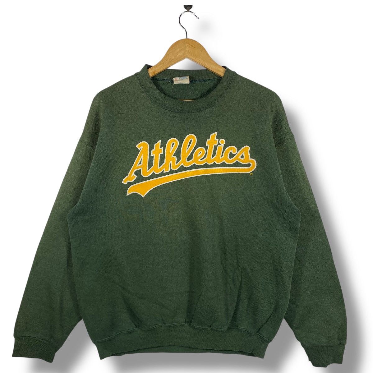 MLB Vintage 90's Mlb ATHLETICS Baseball Team Faded Sweatshirt Size US M / EU 48-50 / 2 - 1 Thumbnail