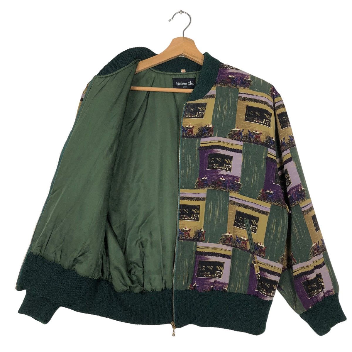 Japanese Brand 🔥90’s Vintage Bomber Jacket Colour Block Design Madam Chic Size M / US 6-8 / IT 42-44 - 8 Thumbnail