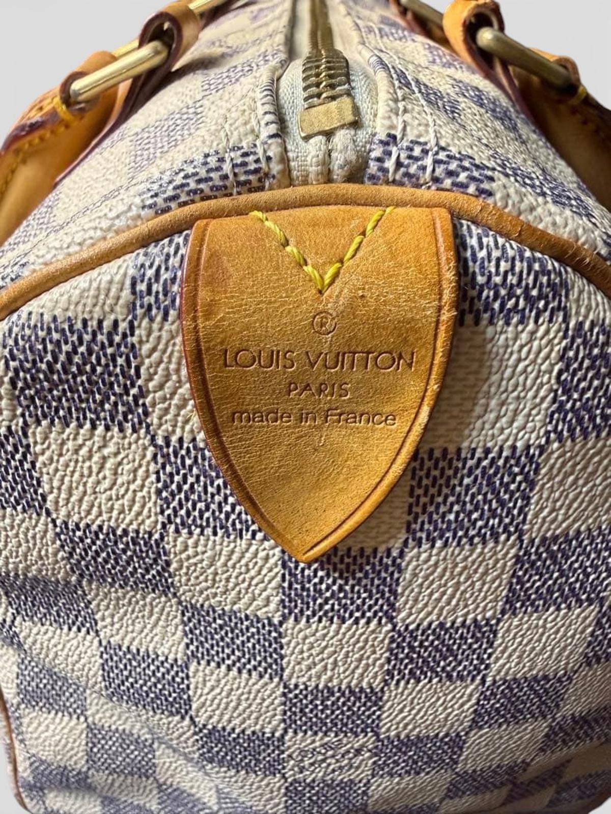 Louis Vuitton Louis Vuitton - Damier Azur Canvas Speedy 30 Satchel Bag Size ONE SIZE - 5 Thumbnail