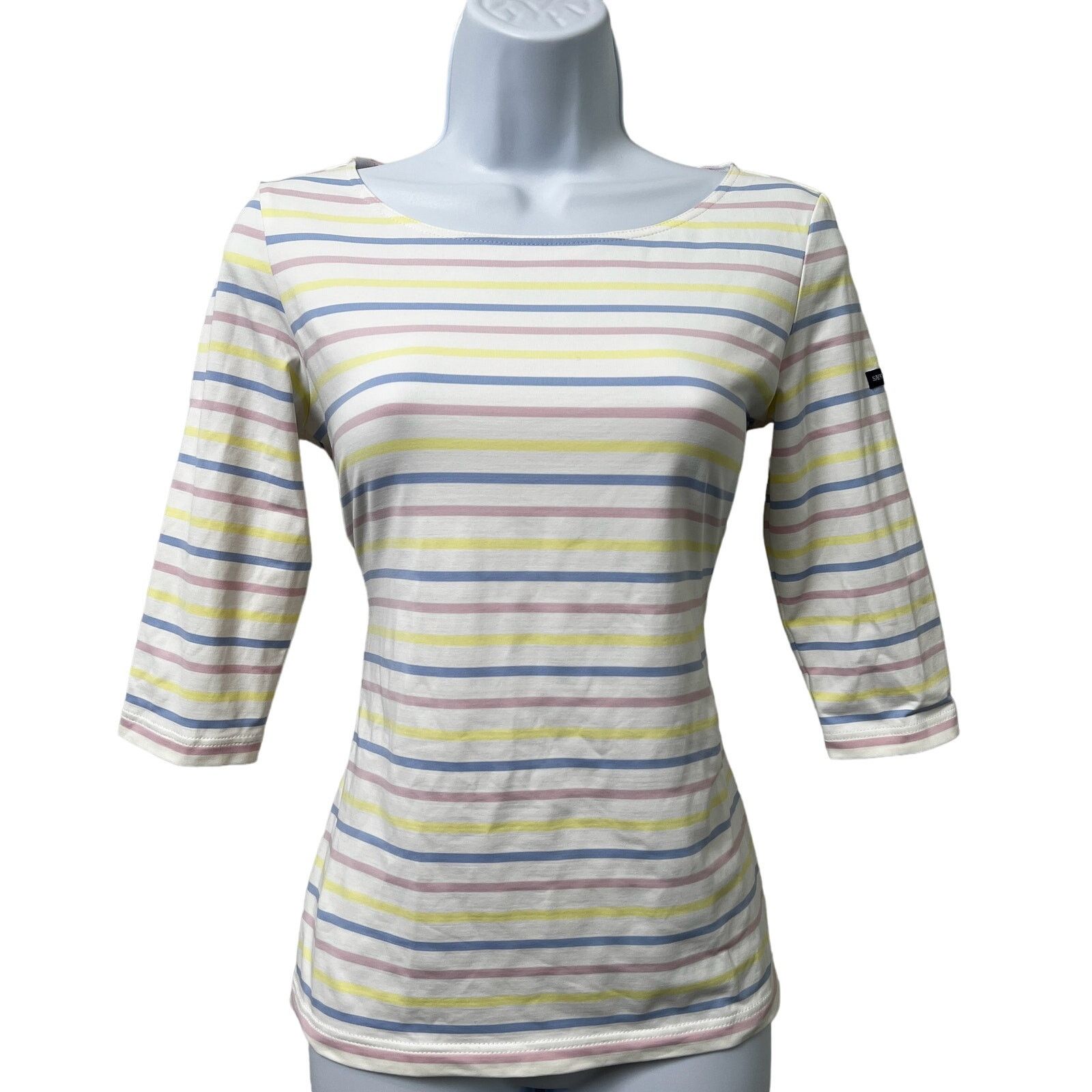Saint James Saint James Breton Striped 3/4 Sleeve Garde-Cote Tee/6 Size M / US 6-8 / IT 42-44 - 1 Thumbnail