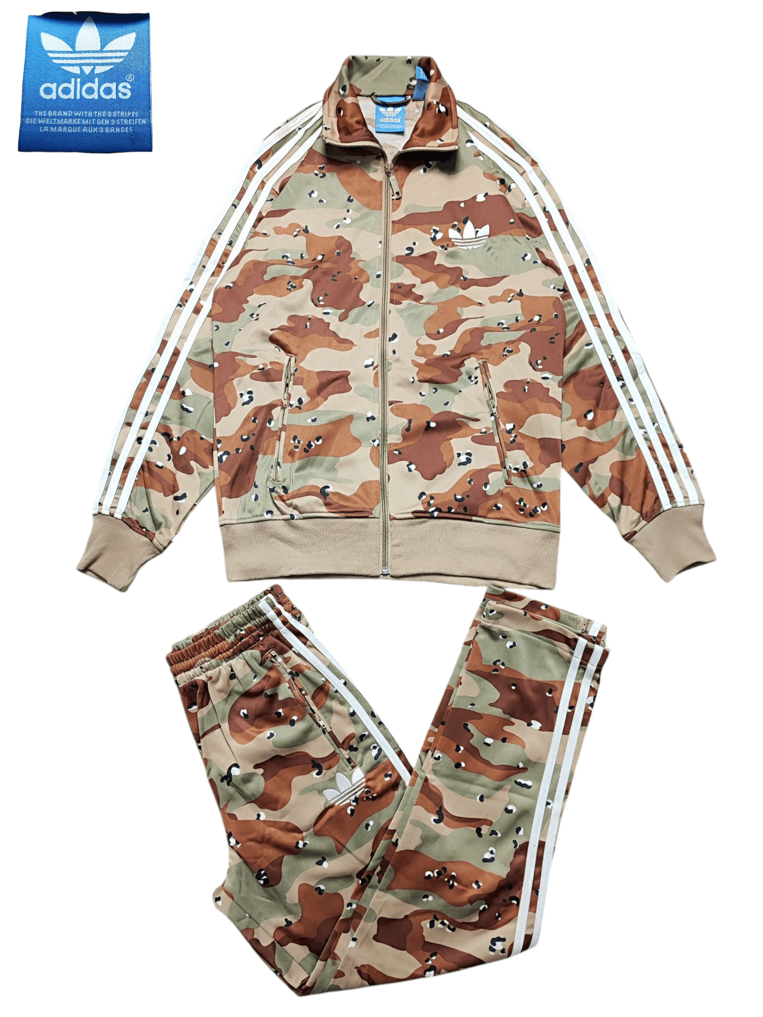 Vintage Adidas Firebird Camo Chocolate Chip Army Tracksuit