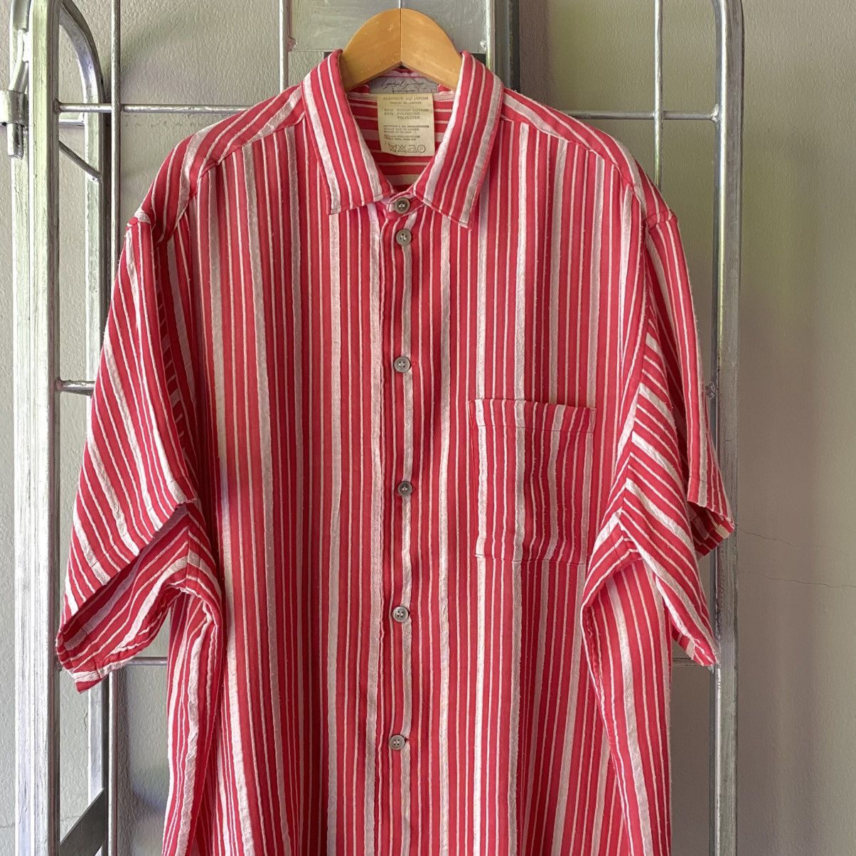 Yohji Yamamoto Yohji Yamamoto Red & White Stripe Shirt Dress Size US XXL / EU 58 / 5 - 17 Thumbnail