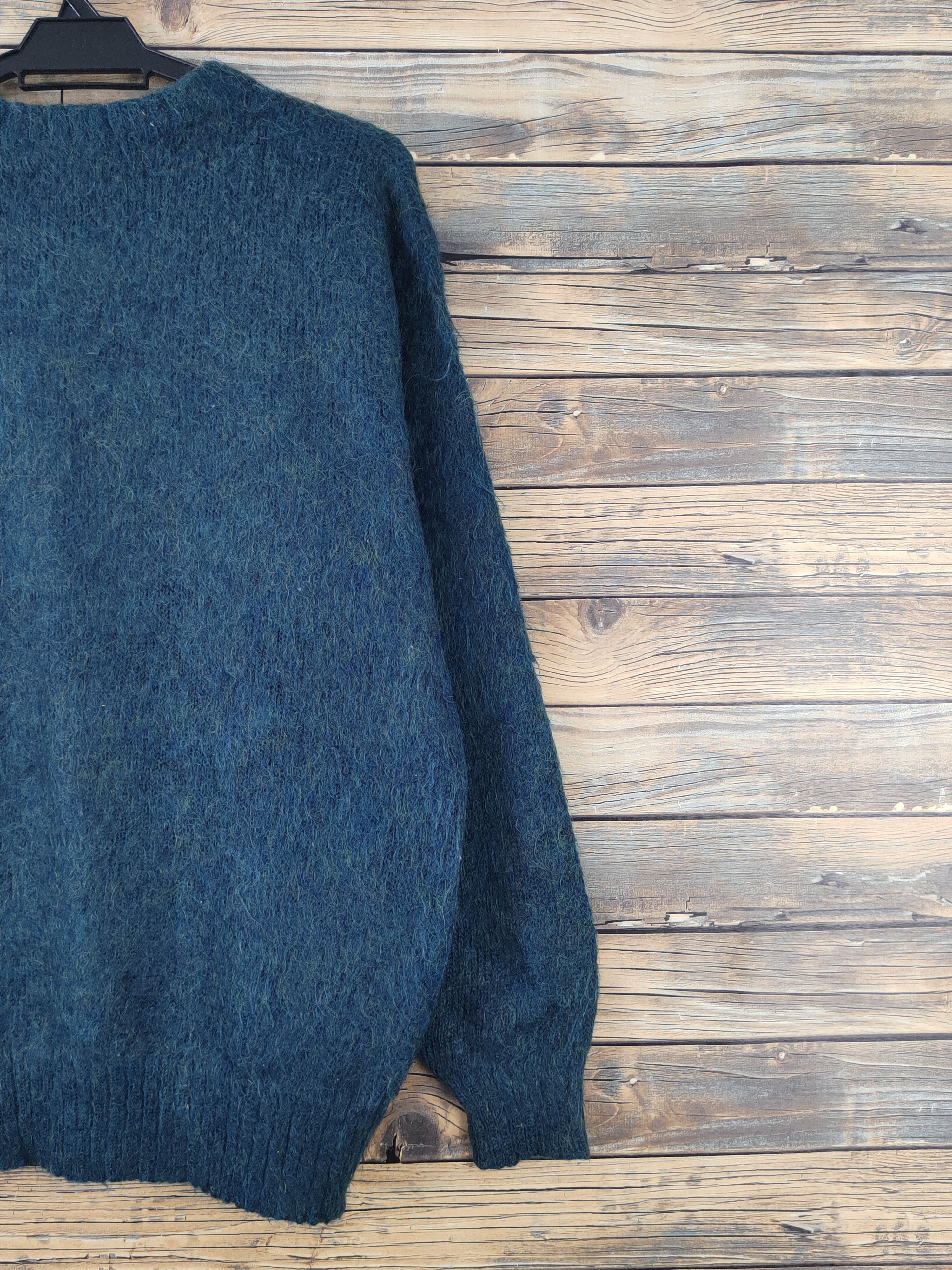 Vintage Gim Green Wool mohair vintage fur Knitwear Sweatshirt #W1828 Size US L / EU 52-54 / 3 - 10 Thumbnail
