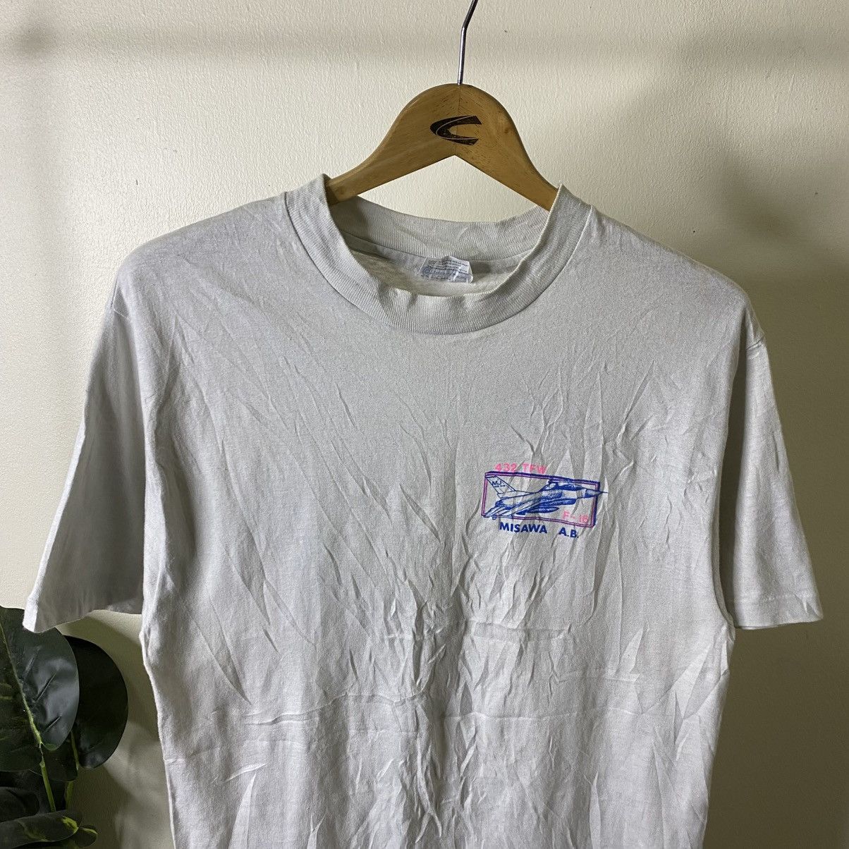 Vintage 1980s F-16 Jet Misawa Air Base Japan T Shirt Size US M / EU 48-50 / 2 - 6 Thumbnail
