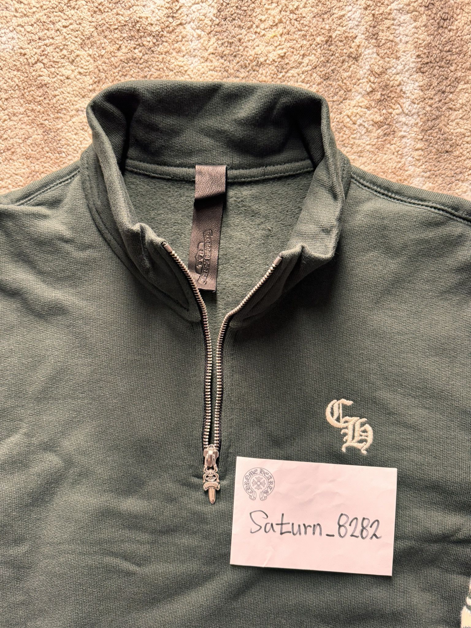 Chrome Hearts chrome hearts script logo embroidery half zip GREEN MEDIUM Size US M / EU 48-50 / 2 - 3 Thumbnail