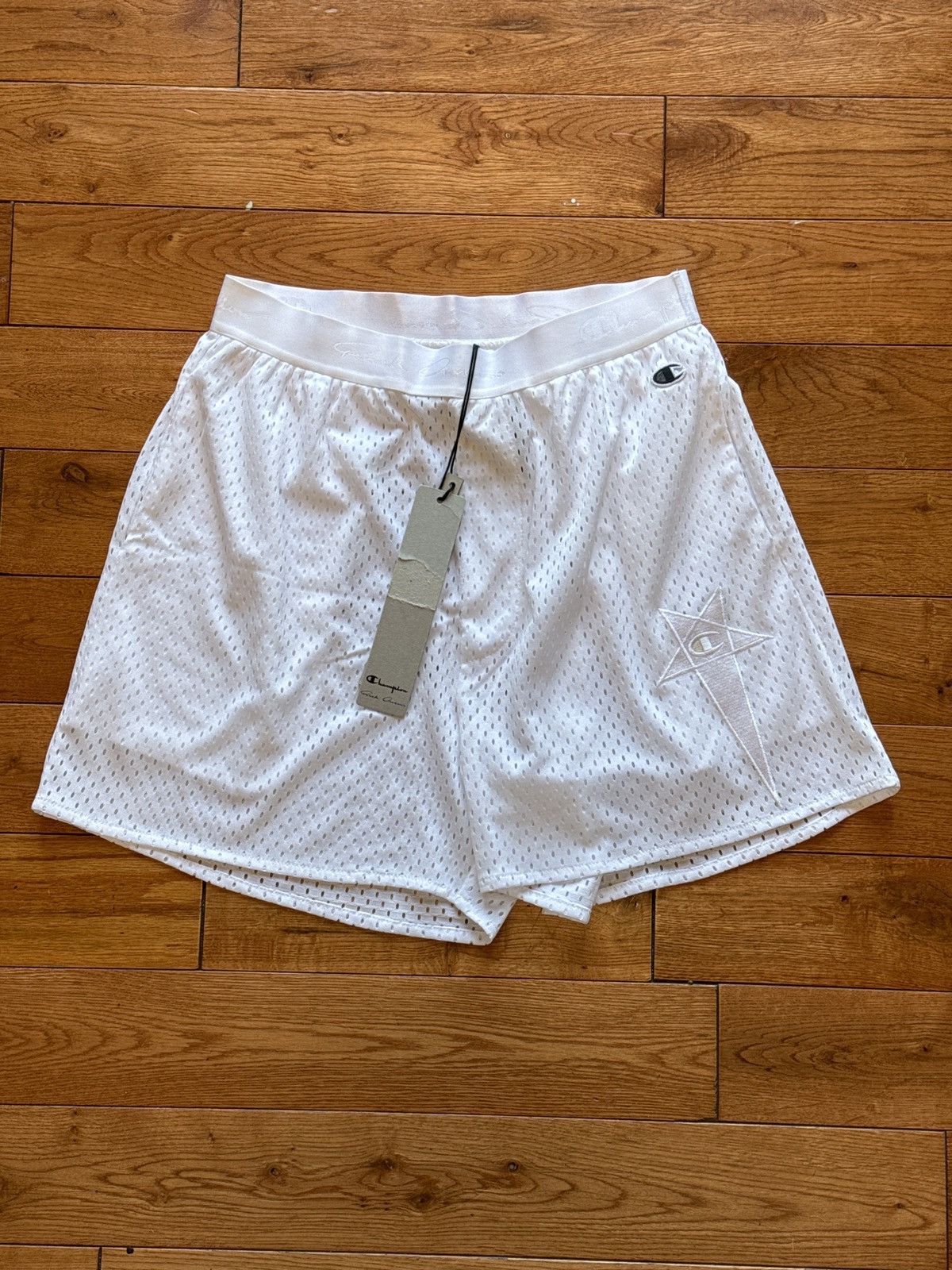 image of Champion x Rick Owens Rick Owen’S Mesh Basketball Shorts Small in White, Men's (Size 28)