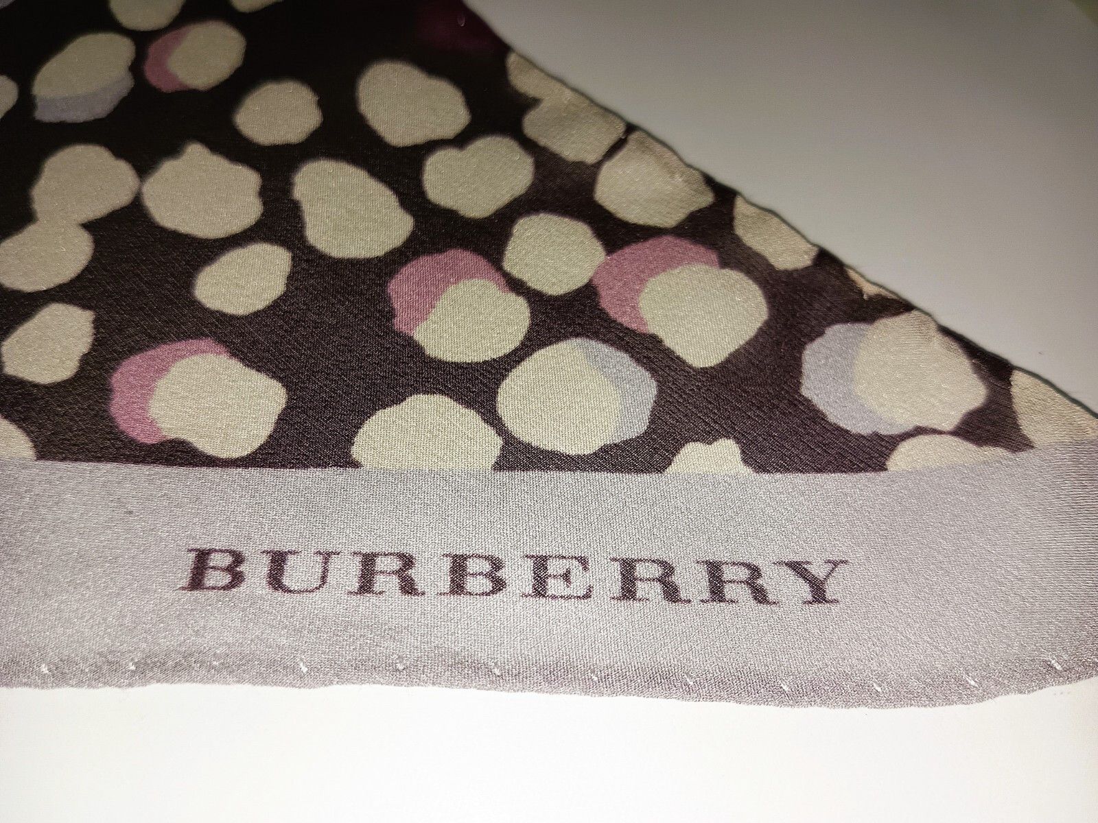 Burberry BURBERRY BURBERRYS BB Purple Silk Skinny Twilly Long Scarf Size ONE SIZE - 2 Thumbnail