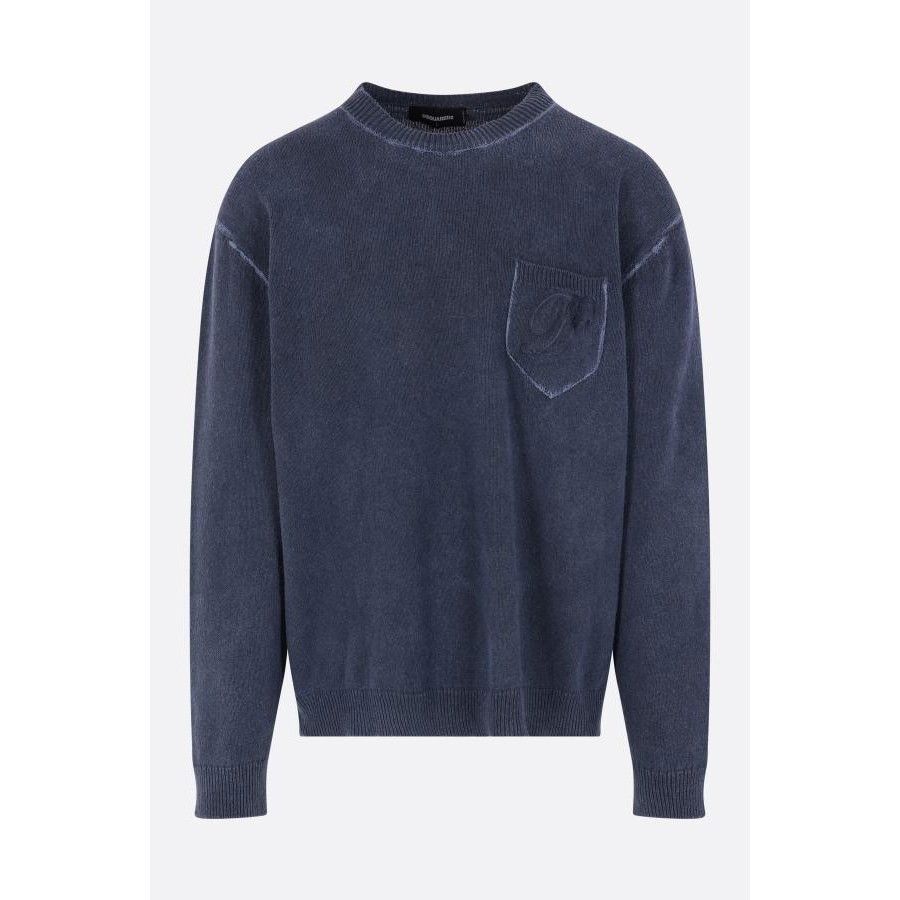Dsquared2 DSQUARED2 Signature Blue Cotton Blend Sweater New & Authenti Size US M / EU 48-50 / 2 - 1 Thumbnail
