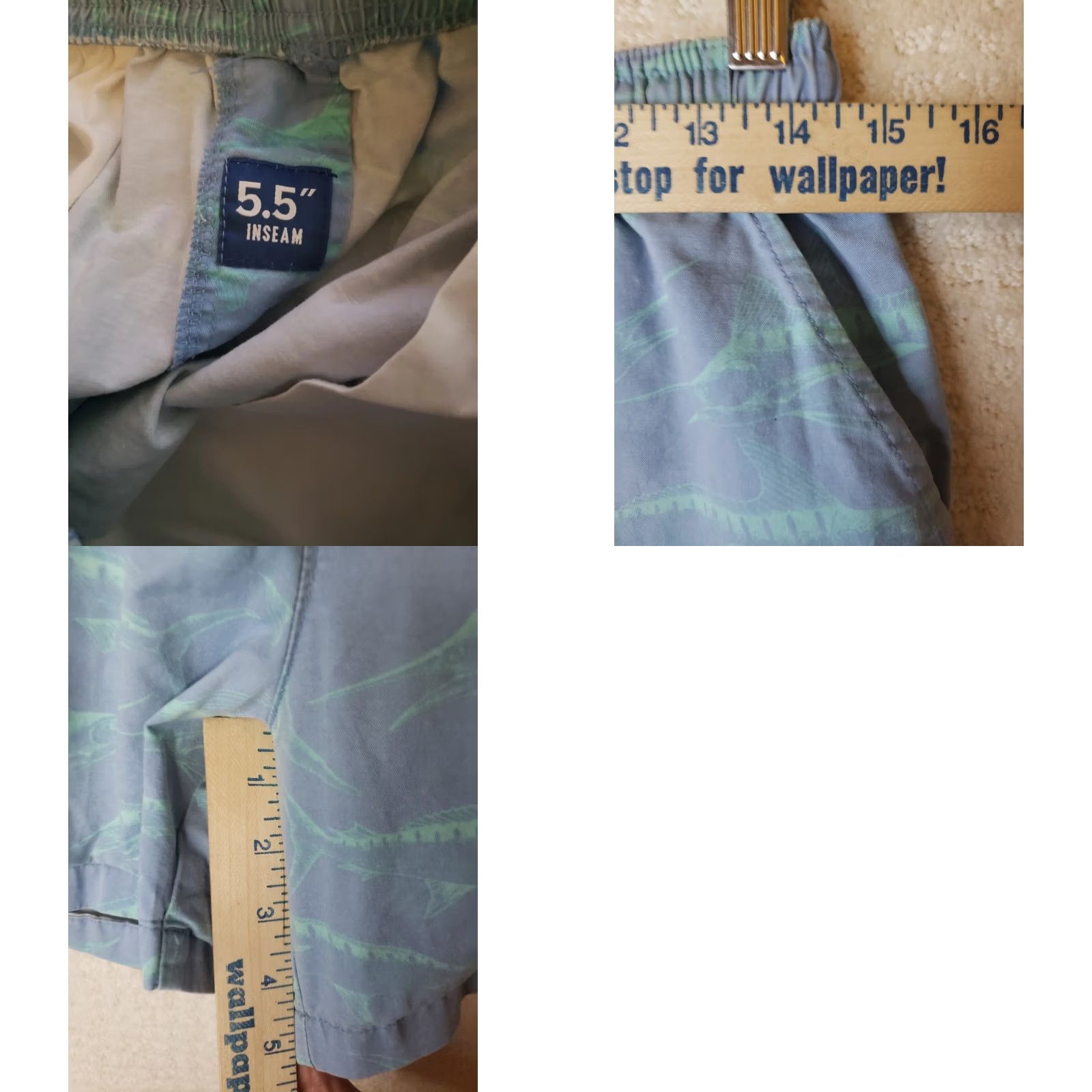 Chubbies Chubbies Shorts Mens M Blue Men Board Fish Pattern Size US 31 - 9 Thumbnail