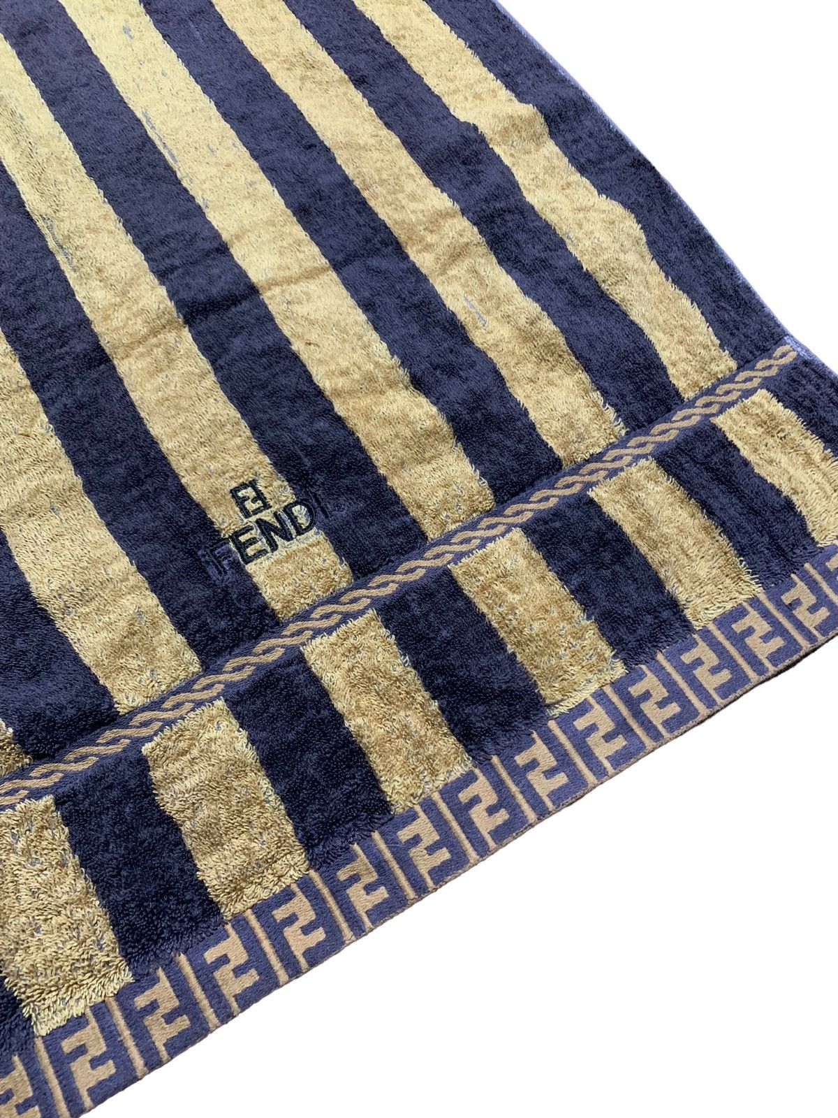Fendi monogram striped towel