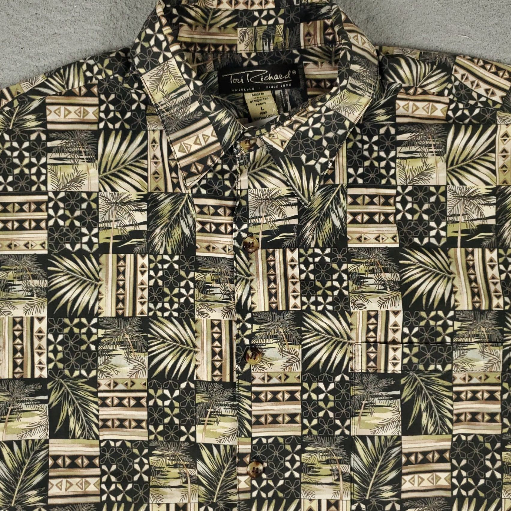 Tori Richard VINTAGE? No — Tori Richard Shirt Mens Large Black Abstract Hawaiian Button Up Short Sleeve Size US L / EU 52-54 / 3 - 2 Thumbnail