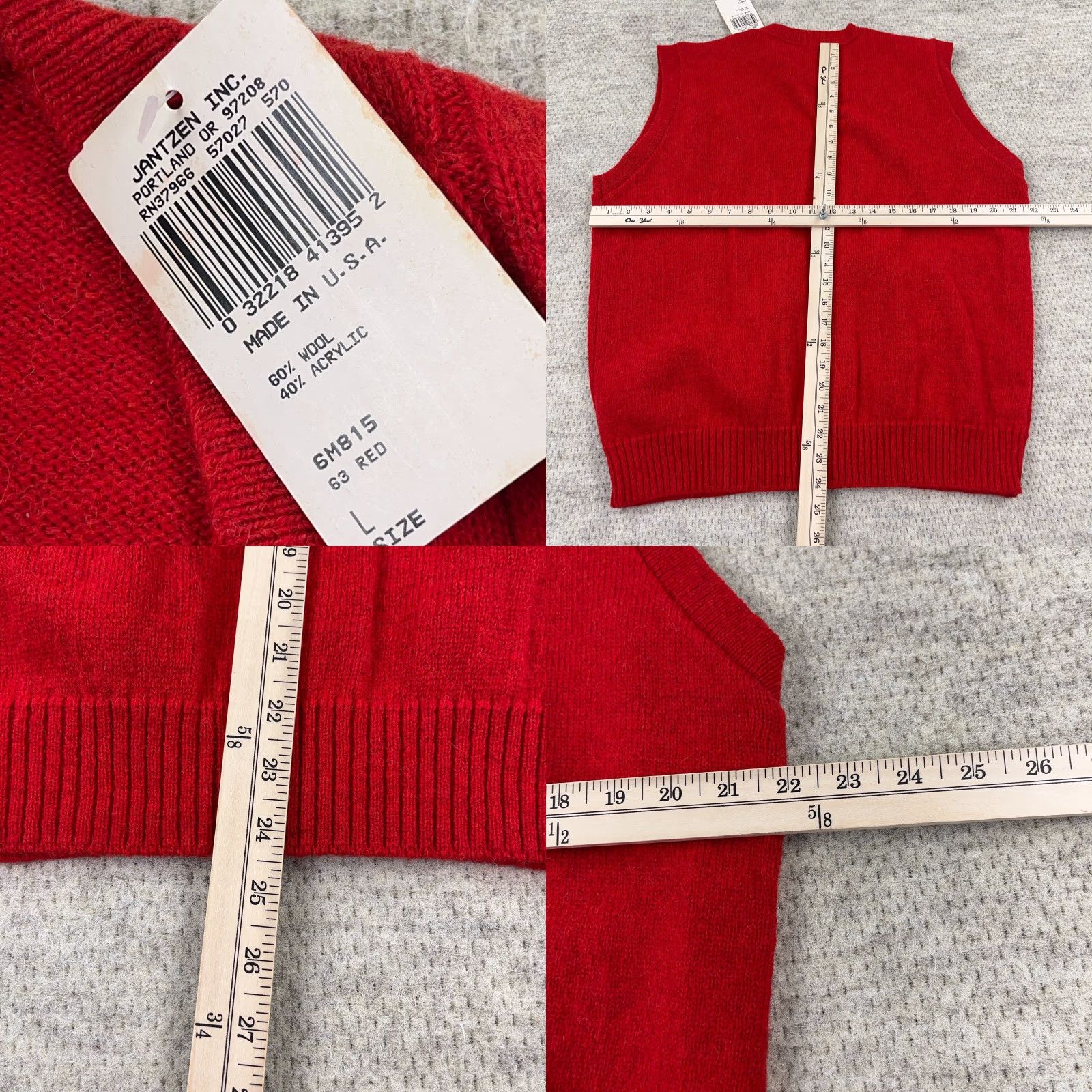 Jantzen VINTAGE Jantzen Sweater Vest Men Large Red Knit 90s Casual Classic Golf Size US L / EU 52-54 / 3 - 8 Thumbnail