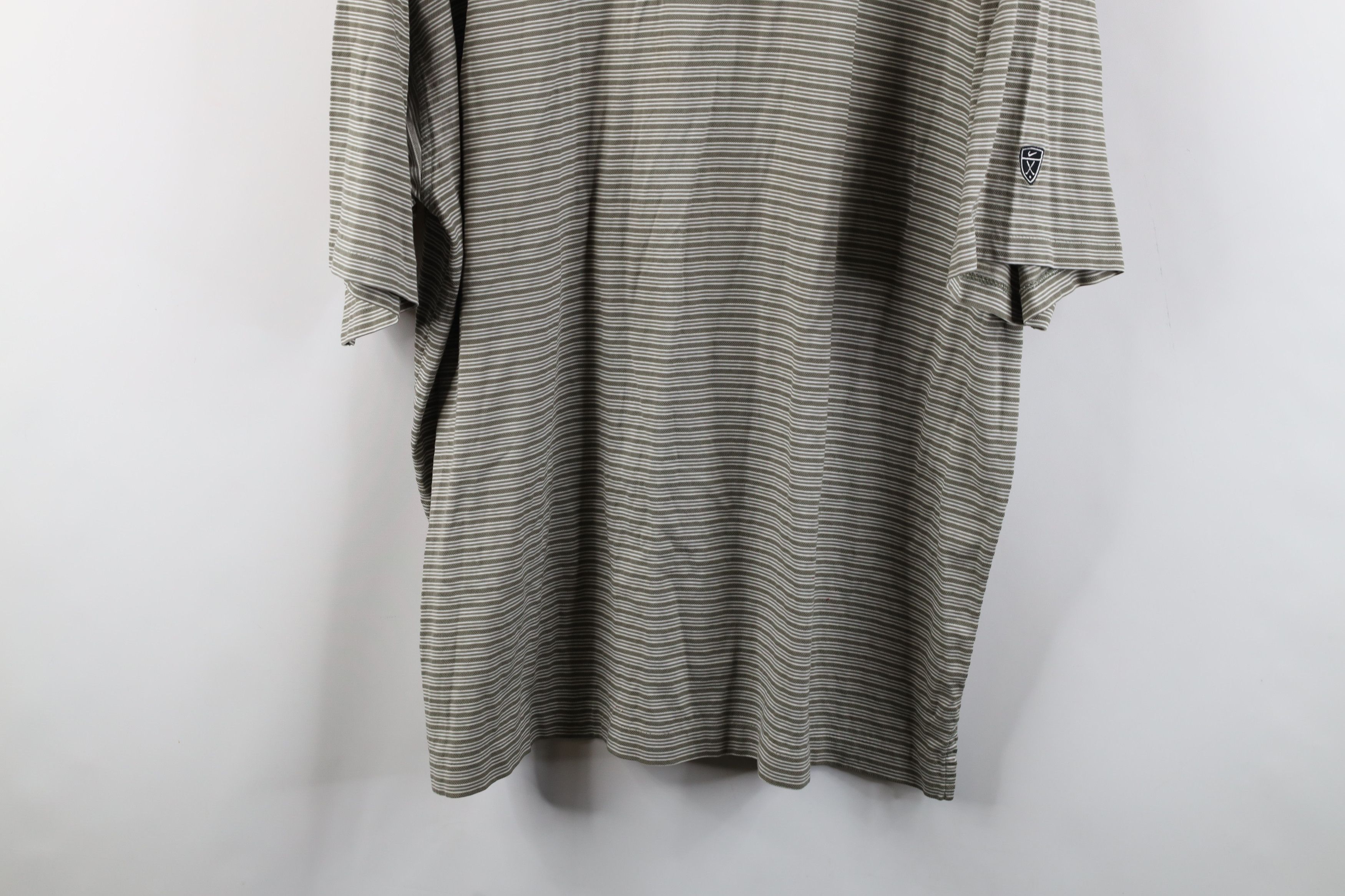 Nike × Vintage Vintage Nike Golf Scott Mini Swoosh Striped Polo Shirt Green Size US XXL / EU 58 / 5 - 3 Thumbnail