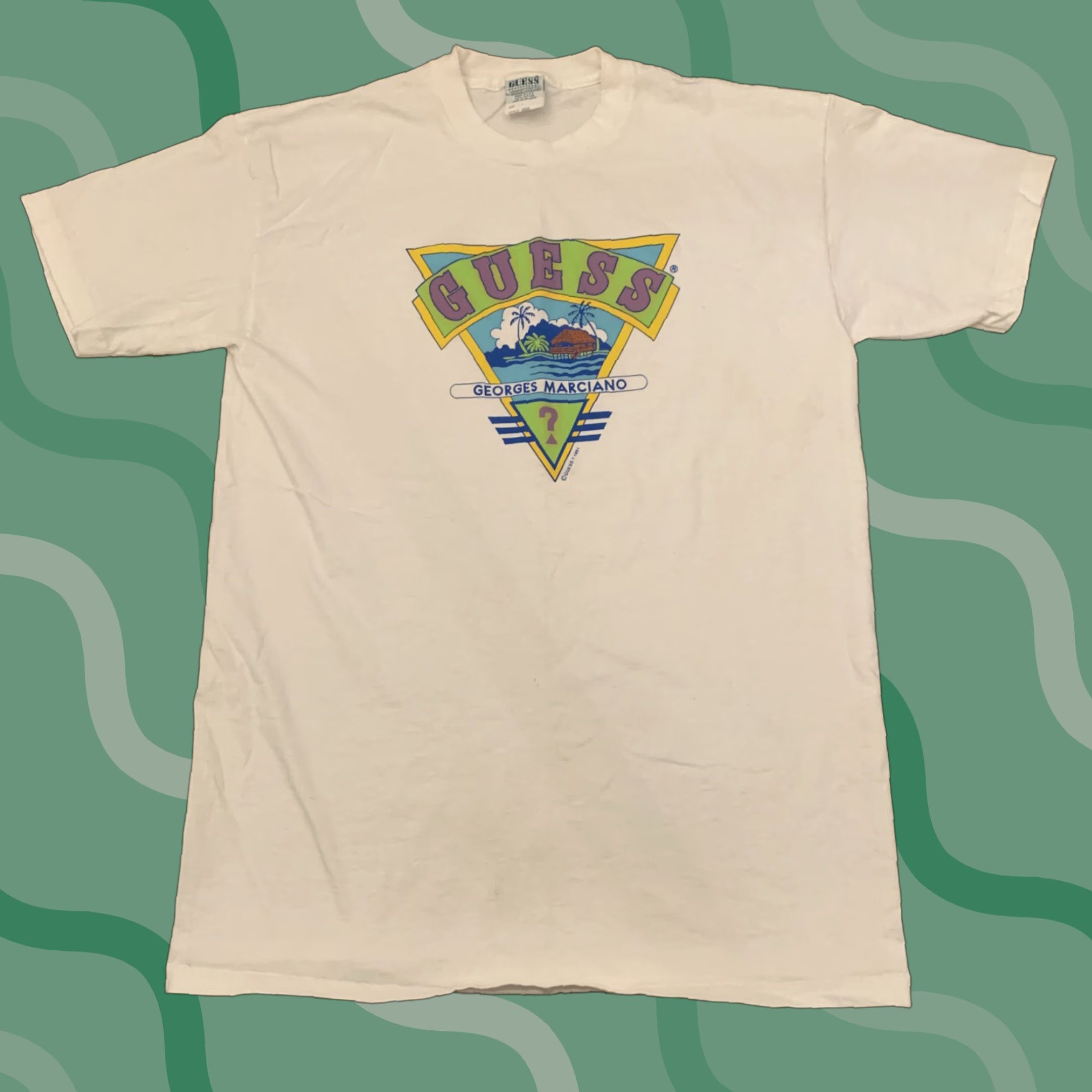 Guess VINTAGE Guess Shirt 1991 Georges Marciano White L Graphic Tee Mens 1990s Hip Hop Size US L / EU 52-54 / 3 - 1 Thumbnail