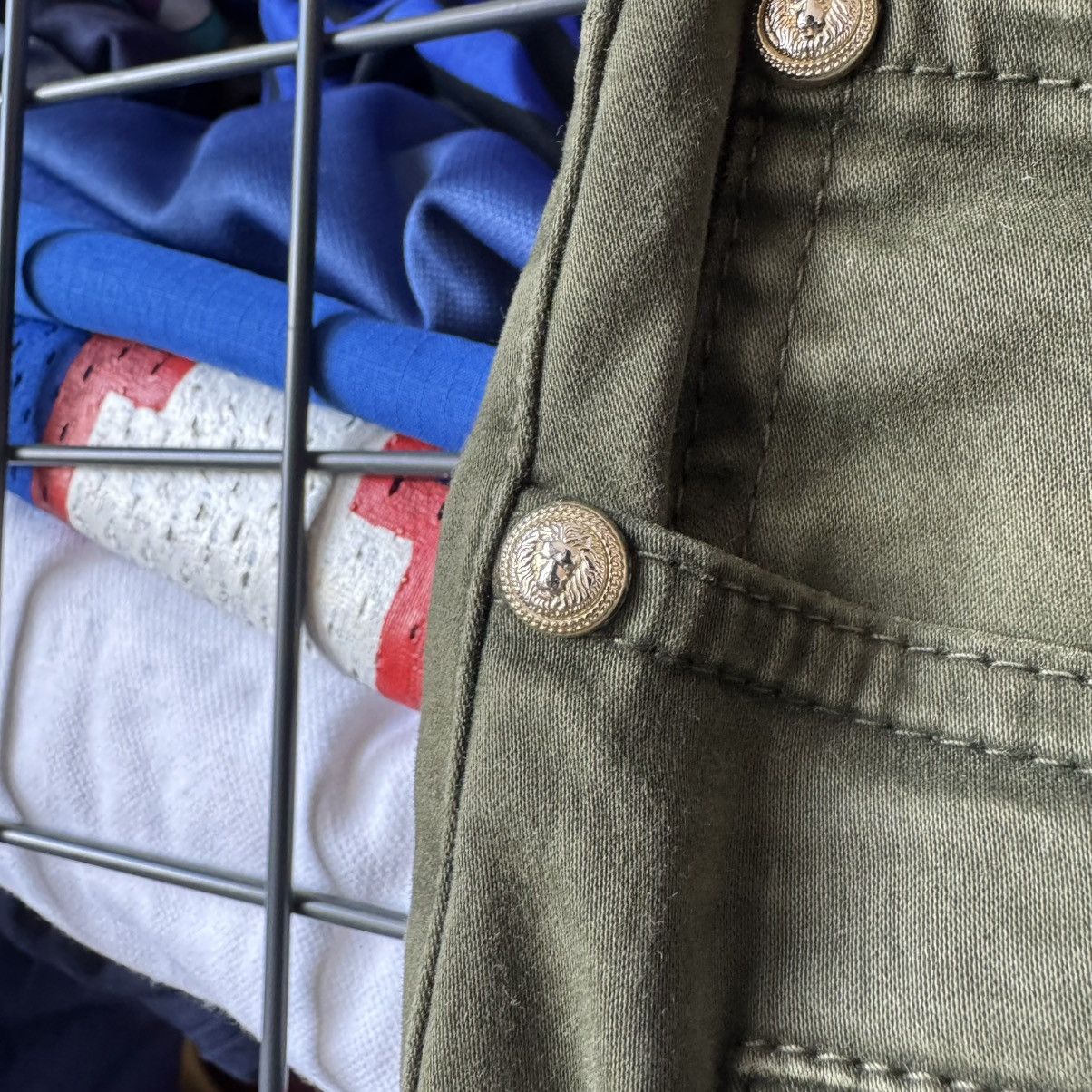 Balmain Olive Baiker Jeans