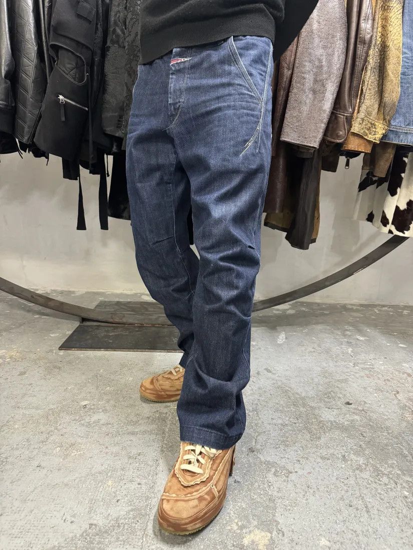 2000s Marithé François Girbaud Navy Structured Denim Jeans