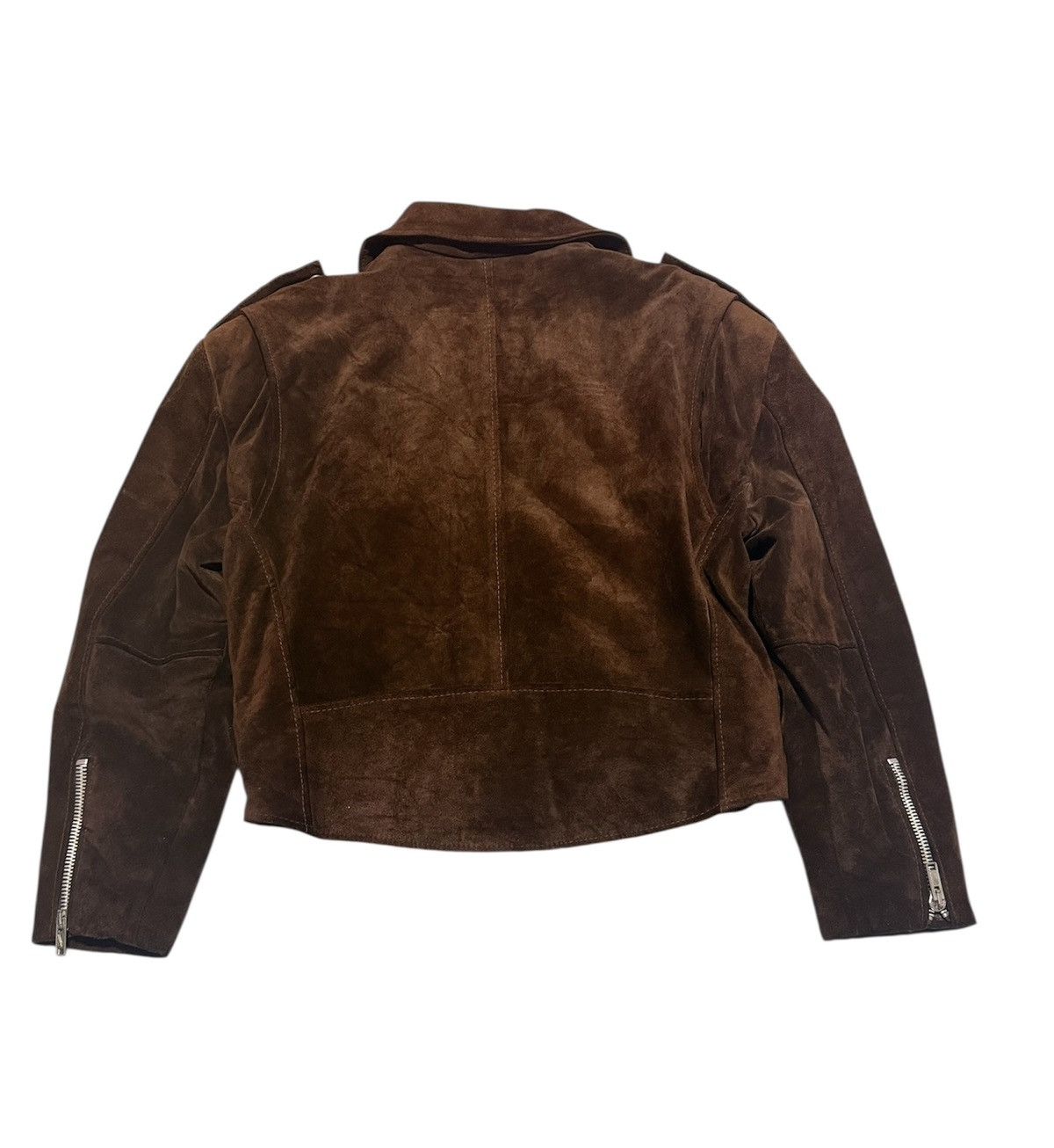 Genuine Leather Vtg 80s suede leather double collar GOSSIP Size US L / EU 52-54 / 3 - 2 Thumbnail