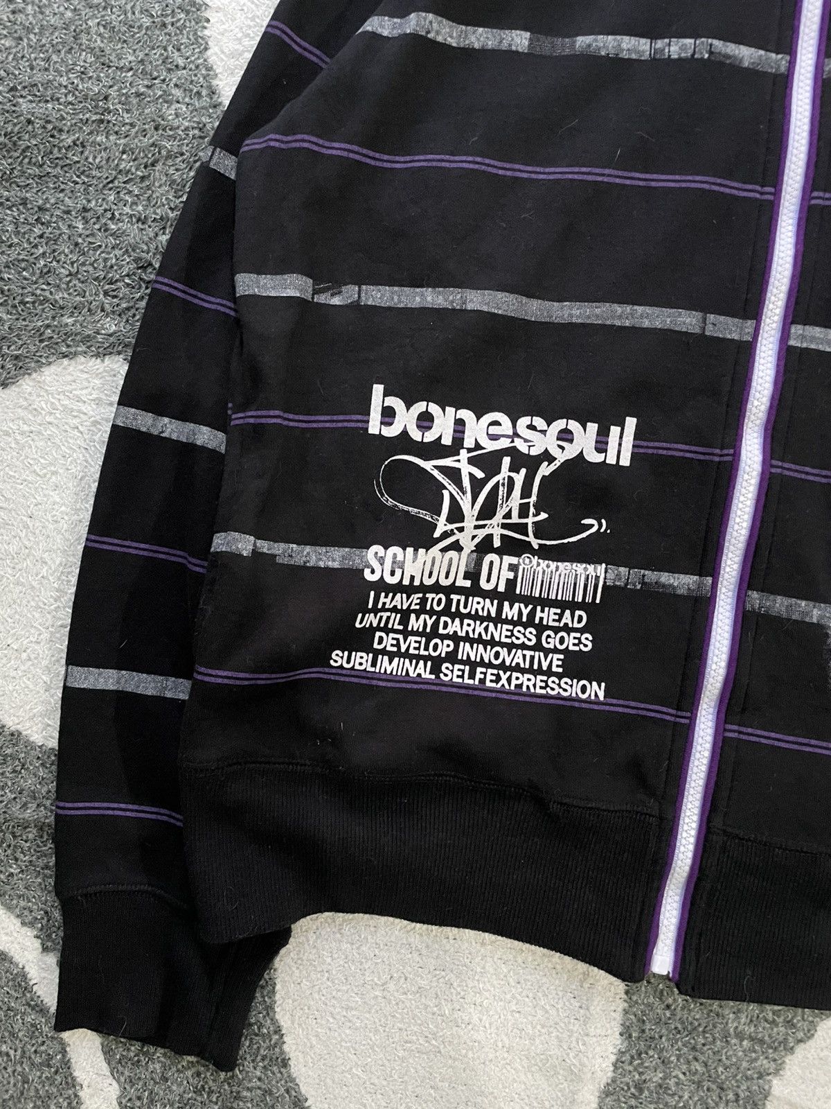 Japanese Brand B-ONE SOUL JAPAN STENCIL GRAPHIC ZIP HOODIE Size US M / EU 48-50 / 2 - 6 Thumbnail