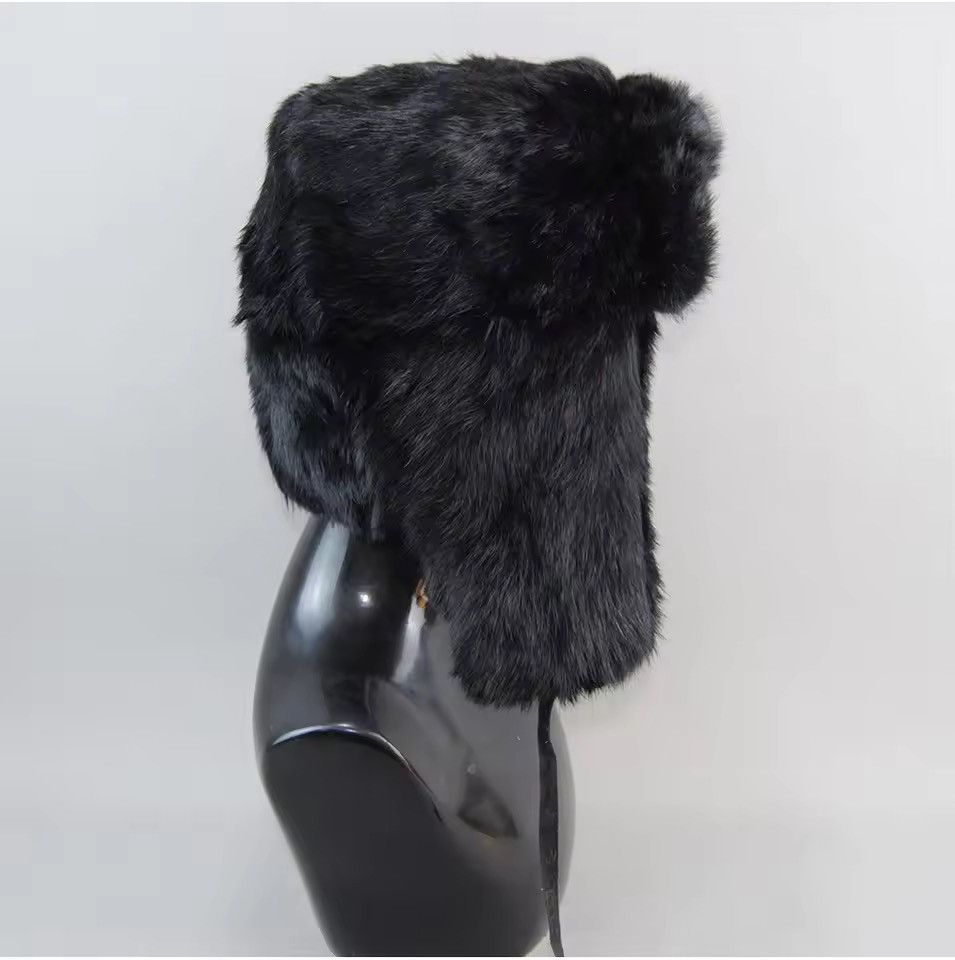 Japanese Brand Rabbit Fur Earflap Trapper Russian Cap SIze S Size ONE SIZE - 2 Thumbnail