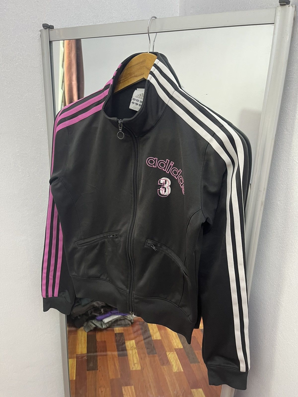 Adidas Adidas 3 Stripe Track Jacket Pink White Embroidery Size S / US 4 / IT 40 - 2 Thumbnail