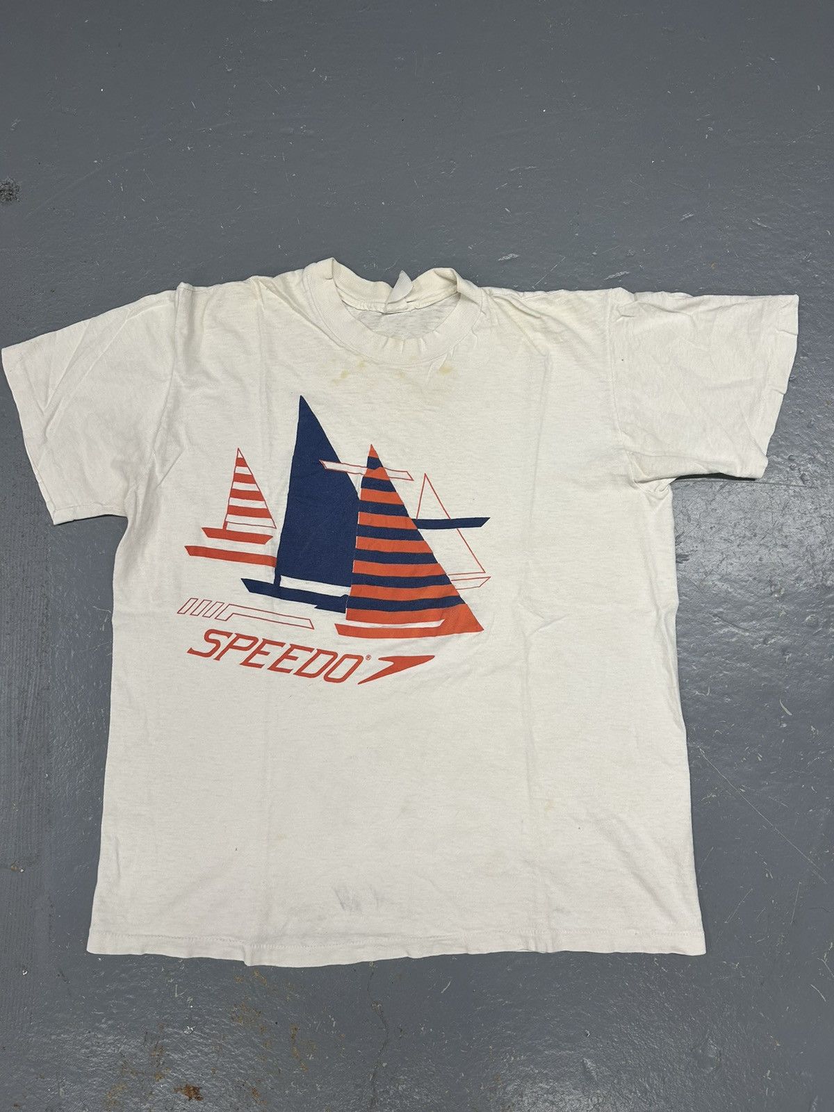 Speedo Crazy Vintage Essential White Speedo Graphic Tee Shirt Size US M / EU 48-50 / 2 - 1 Thumbnail