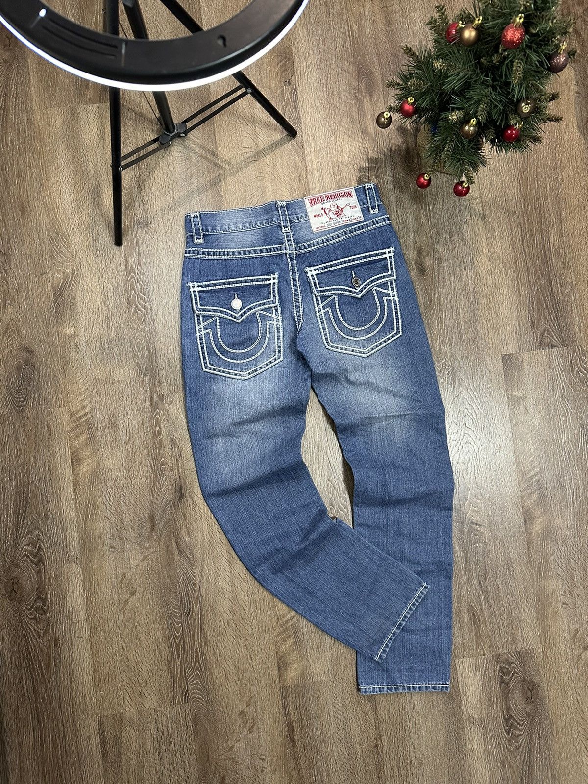 image of Made In USA x True Religion Crazy Vintage Blue Color Jeans Y2K in Denim, Men's (Size 32)