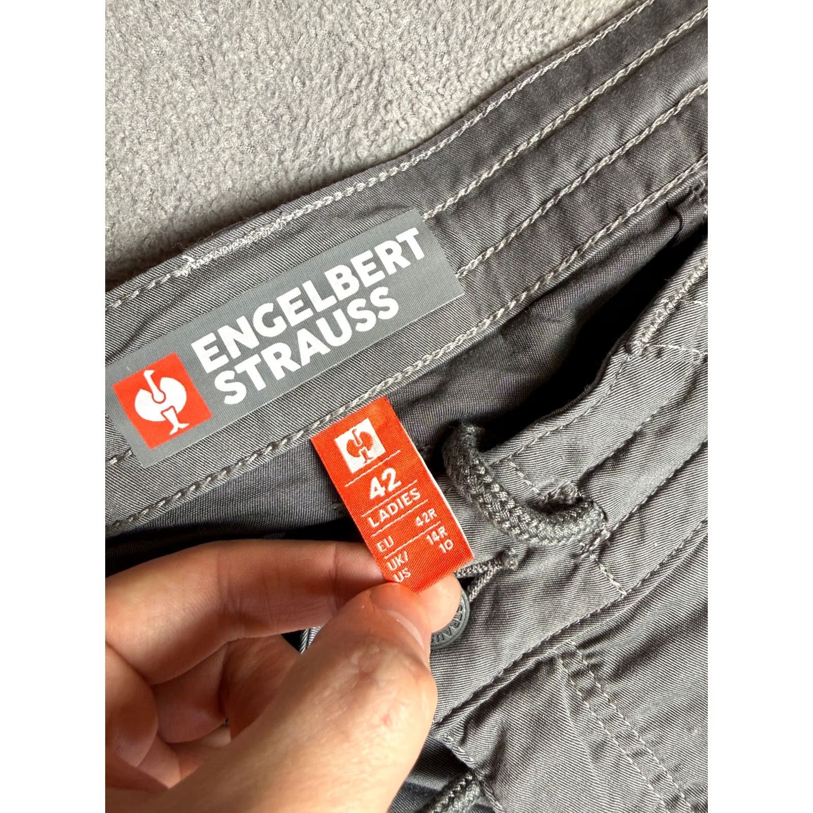 Vintage Engelbert Strauss Womens Capri Pants Gray 42 Regular Cotton Polyester Logo Pants Womens 42 Gray Capri Size 28" / US 6 / IT 42 - 5 Thumbnail