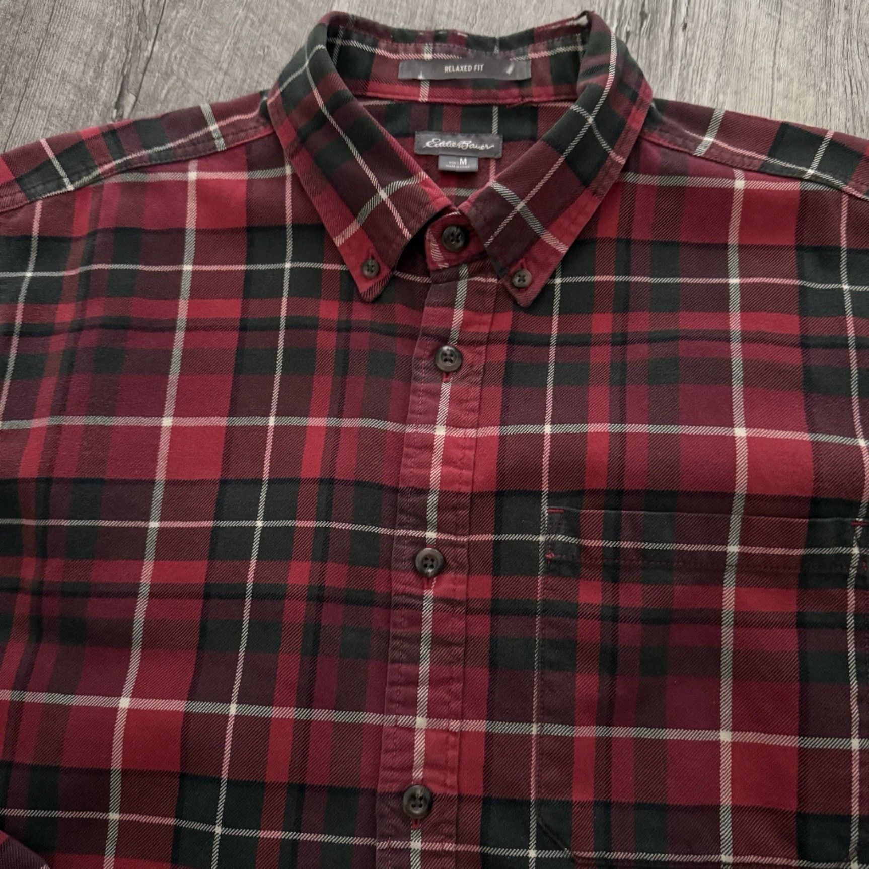Eddie Bauer Eddie Bauer Flannel Shirt Mens Medium Red Plaid Button-Up Cotton Shirt Size US M / EU 48-50 / 2 - 7 Thumbnail