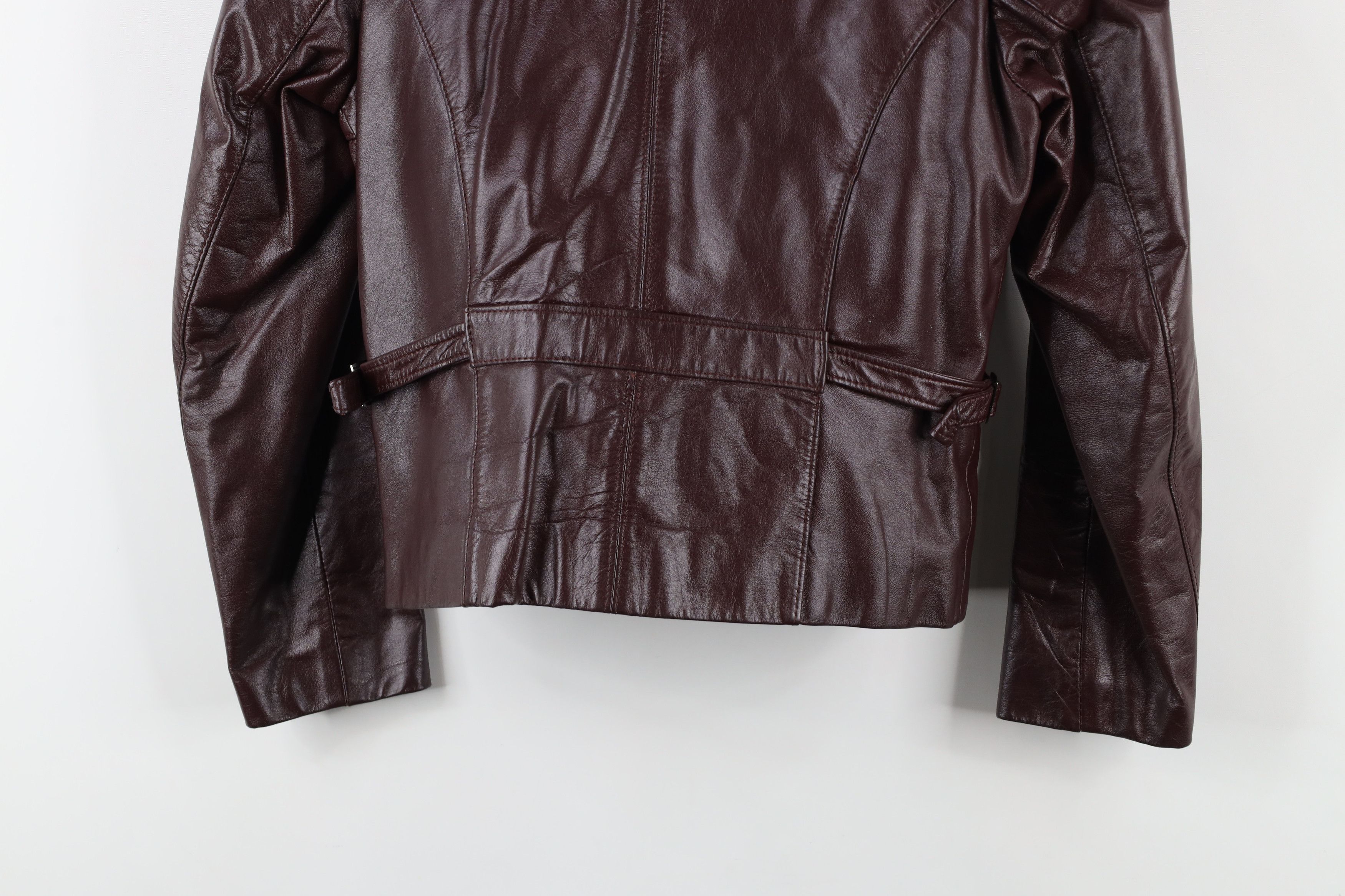 Vintage Vintage 80s 90s Streetwear Buckle Leather Jacket Oxblood Size L / US 10 / IT 46 - 14 Thumbnail