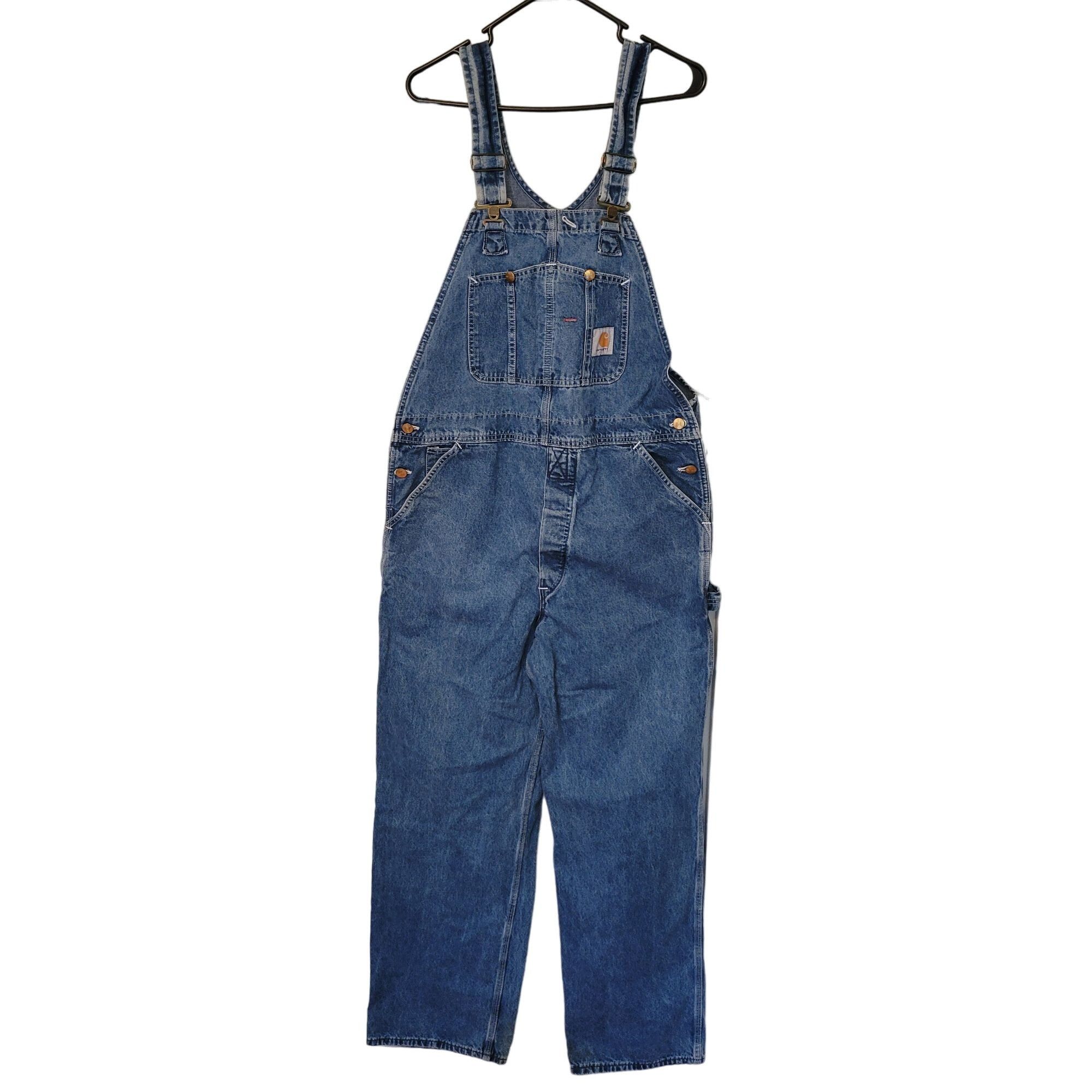Carhartt Carhartt Blue Jean Denim Overalls Barn Farmer Costume Chores Size US 39 - 1 Thumbnail