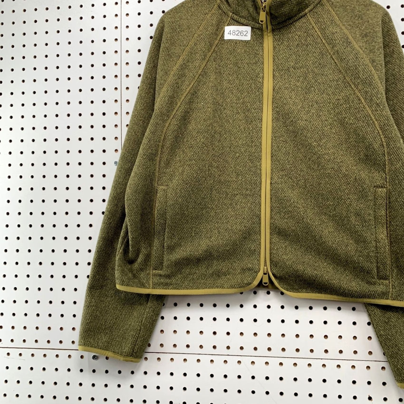 Athleta Athleta Fleece Zip Jacket Womens Large Olive Green Stroll Full Collared Size L / US 10 / IT 46 - 3 Thumbnail